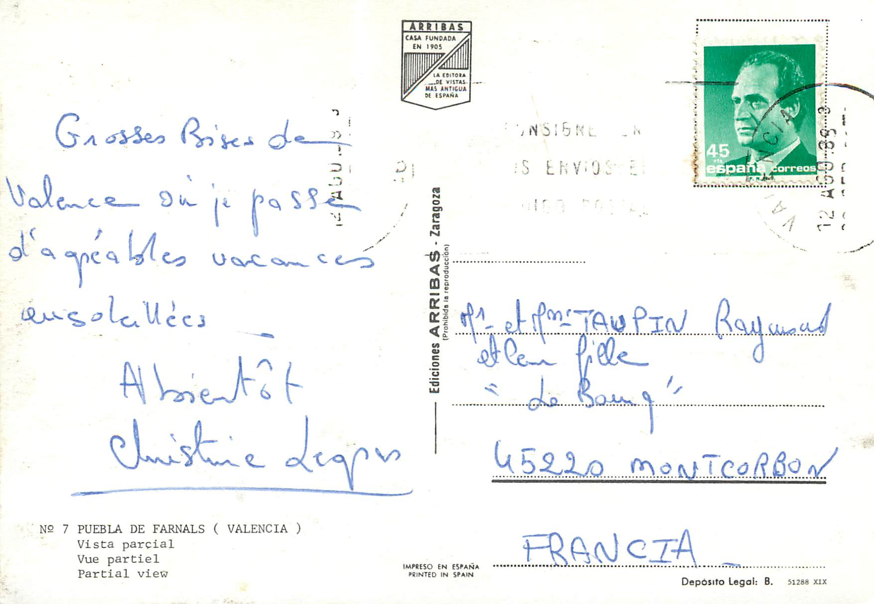 CPM Pueba de Farnals (Valencia) vue partiel — Rückseite