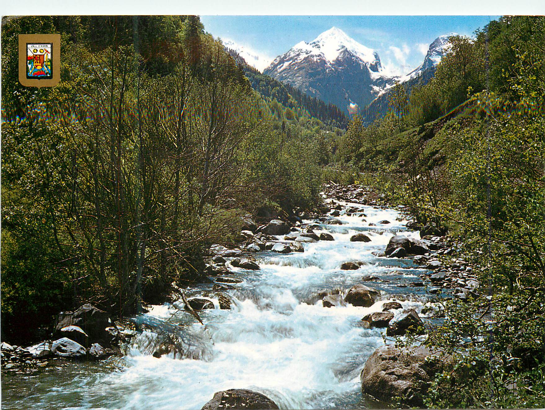 CPM Pirineu Catala (Lleida) Vall d'aran paysage de l'artiga de lin et fleuve joeu