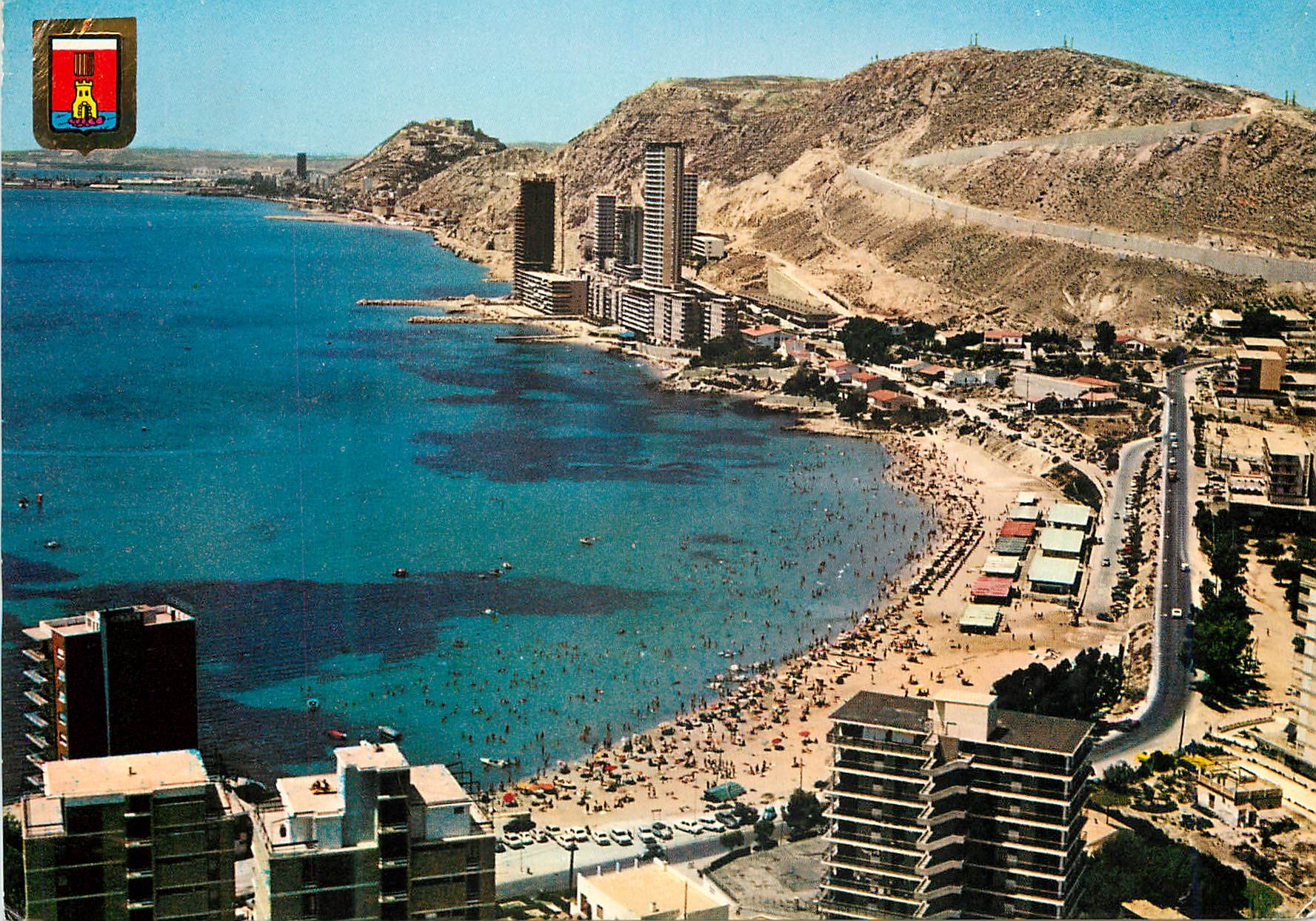 CPM Alicante  vista aerea plage de la albufereta