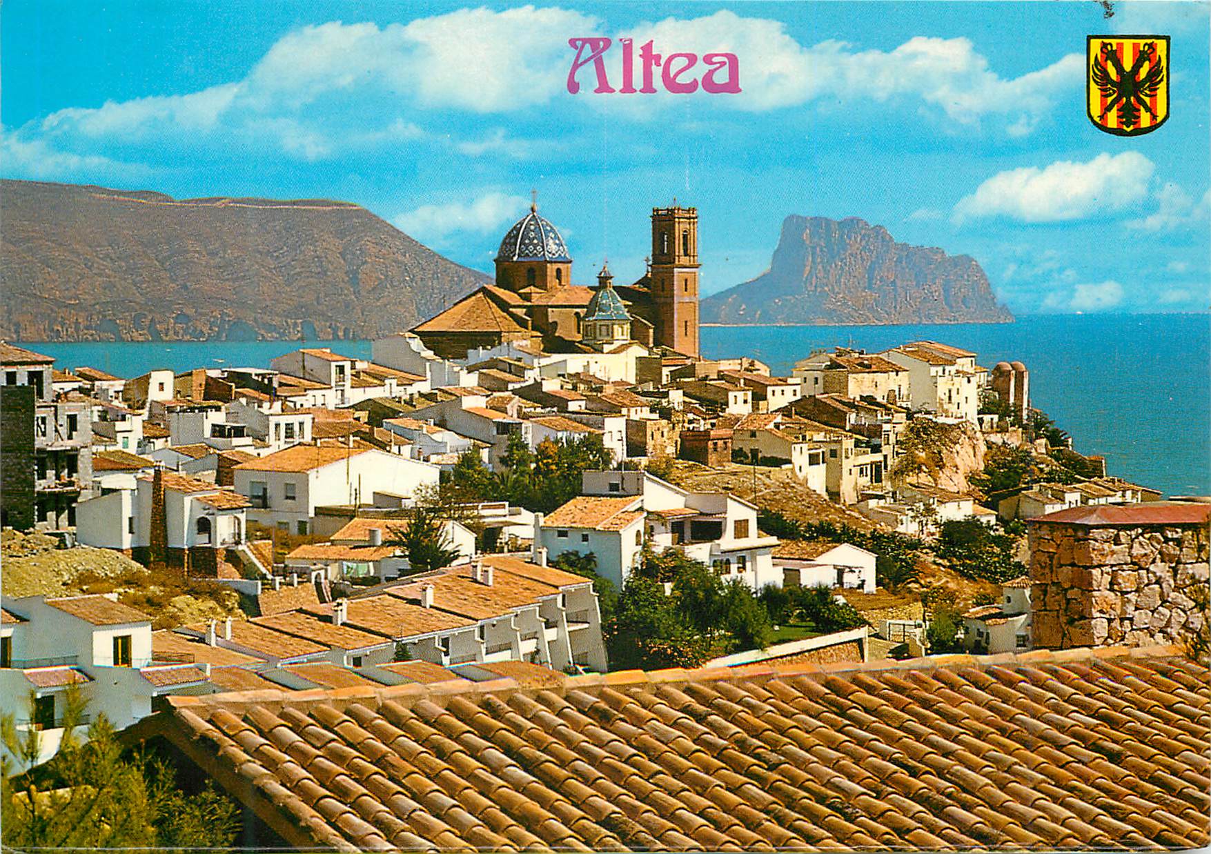 CPM Altea (alicante) vista del pueblo y penon de lfach