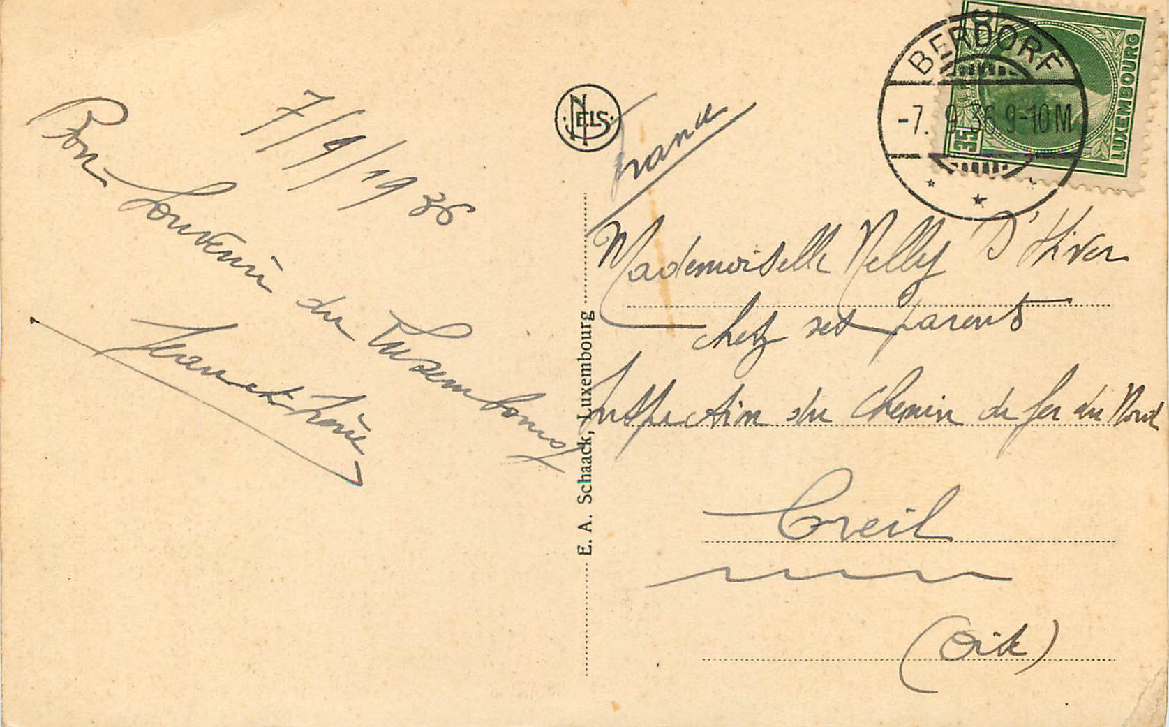 CPM Petite suisse Luxembourgeoise hohllay — Rückseite