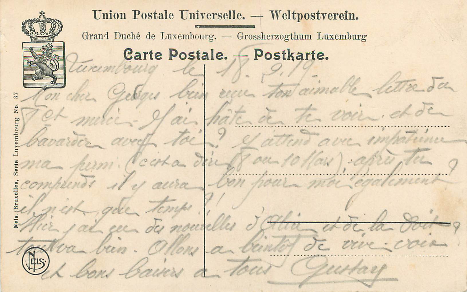 CPA Luxembourg prisons et eglise du grund — Rückseite