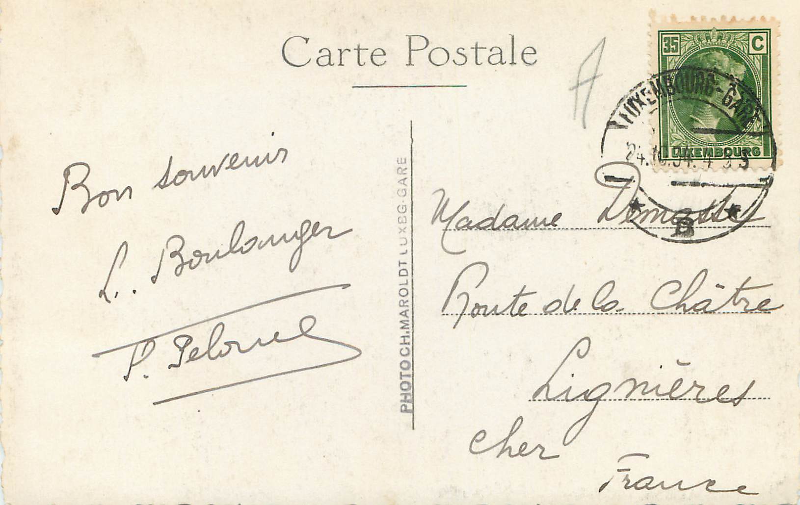 CPA Luxembourg la cathedrale portail principal — Rückseite