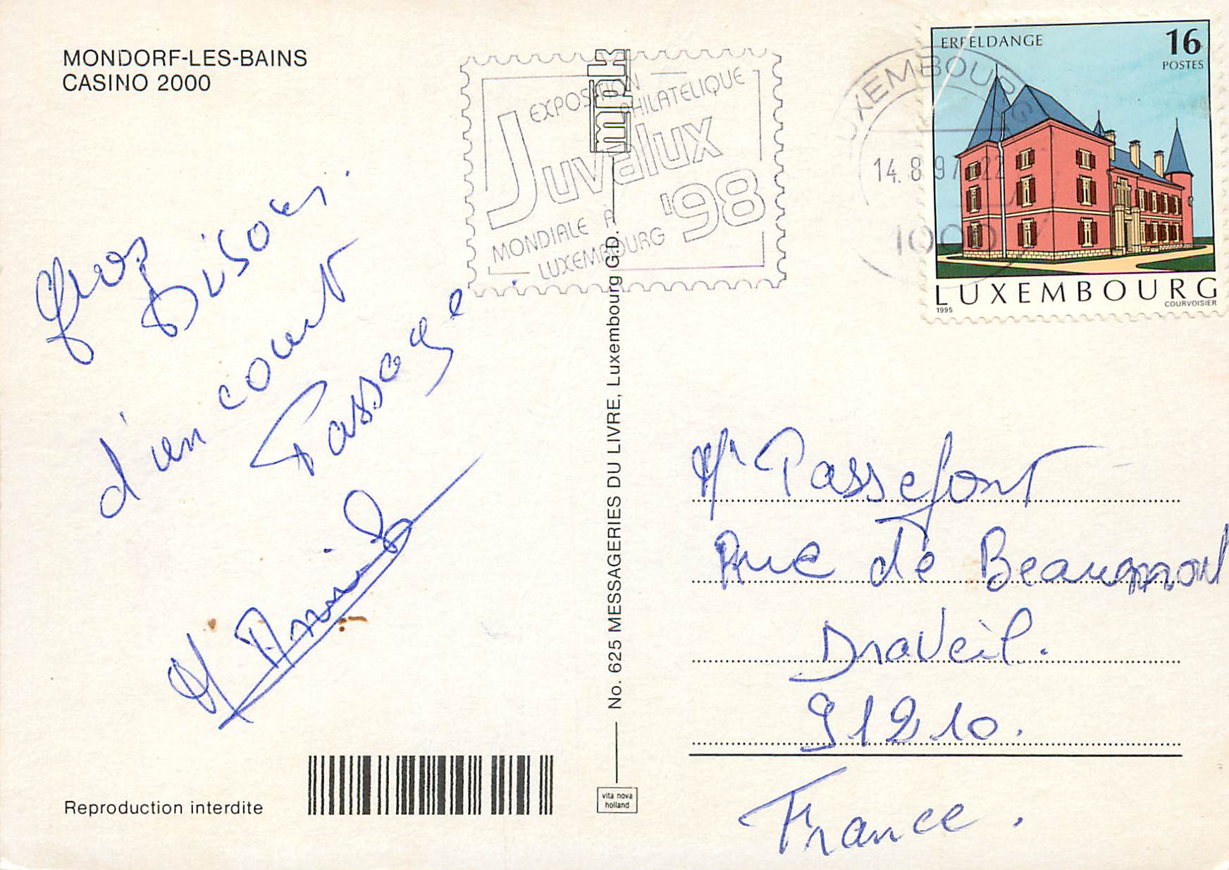 CPM Luxembourg Mondorf-les-bains Casino — Verso
