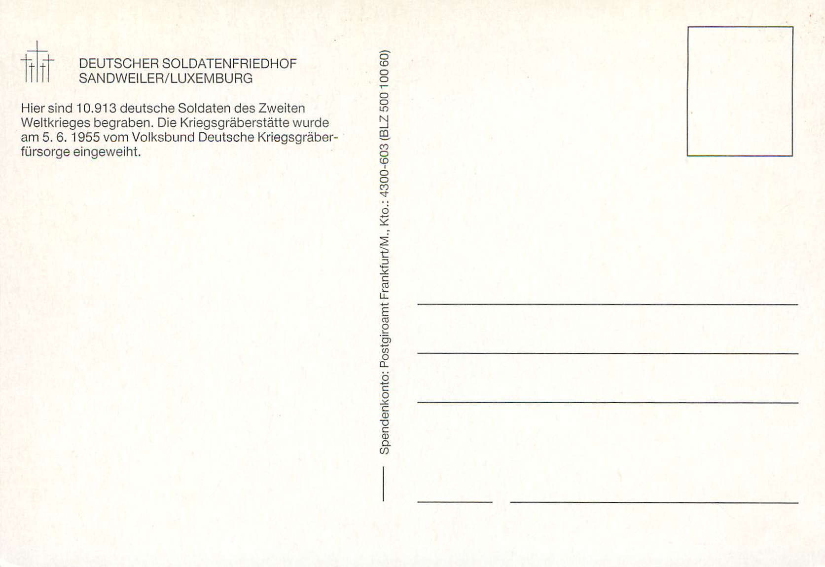 CPM Luxembourg Sandweiller Militaria — Verso