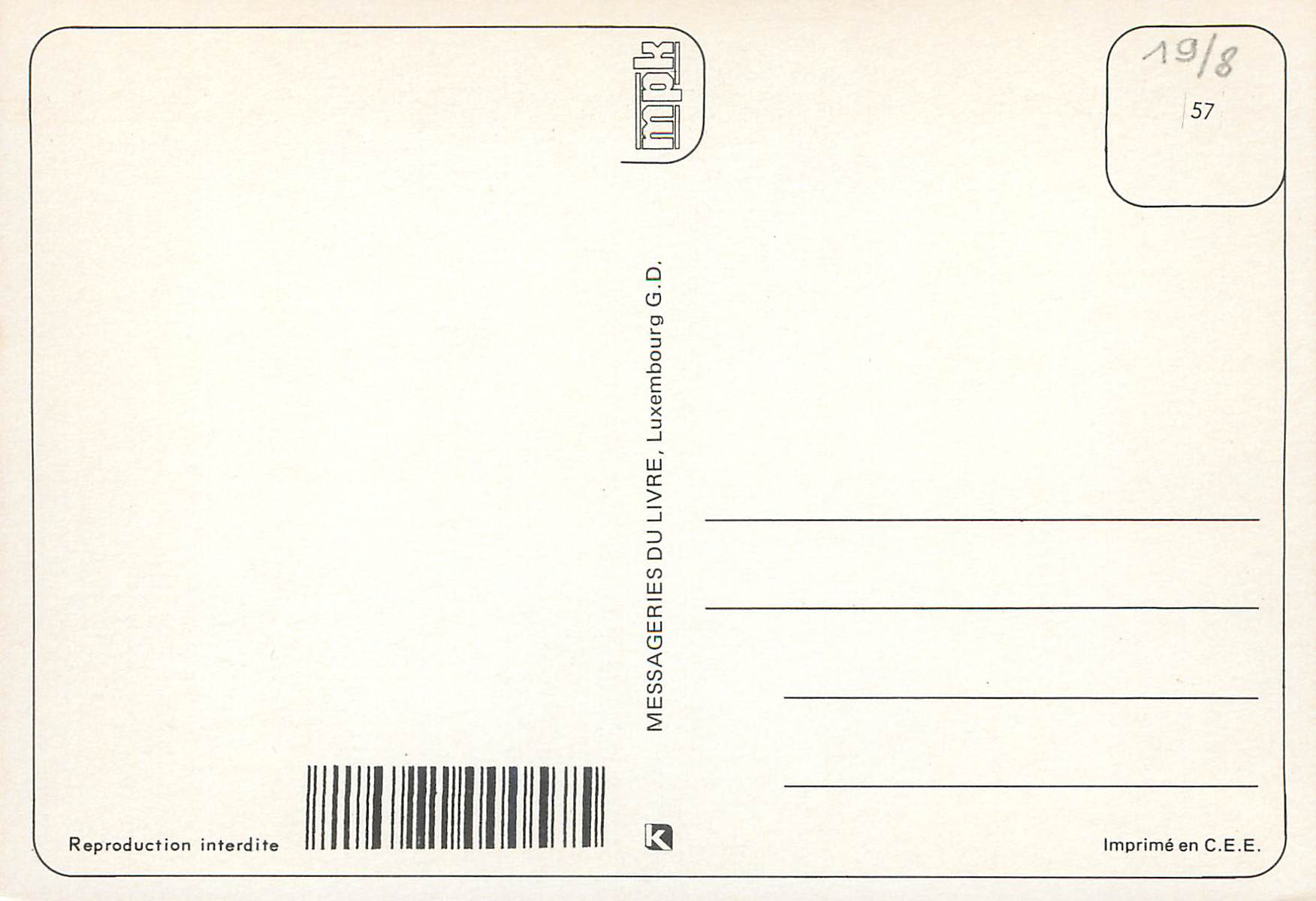 CPM Luxembourg American Military Cemetery Militaria — Verso