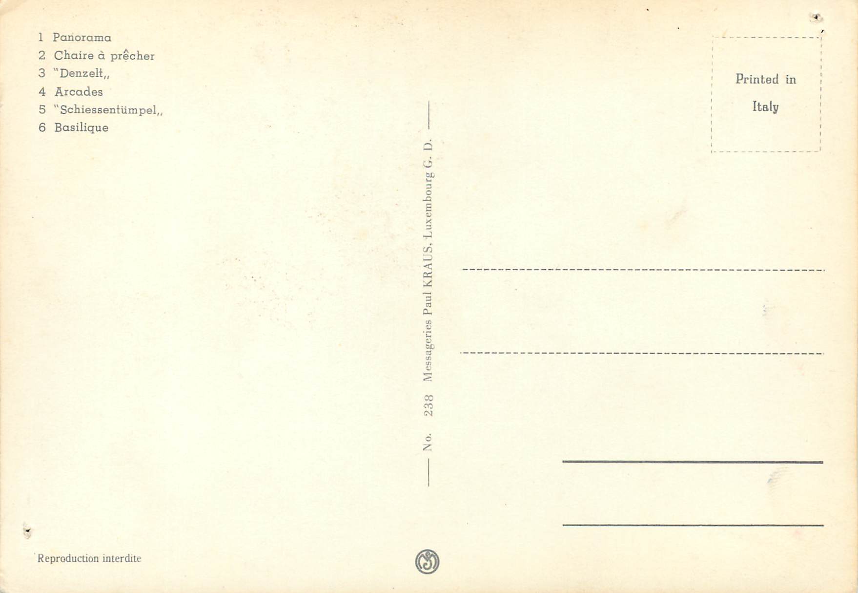 CPM Luxembourg Echternach — Rückseite