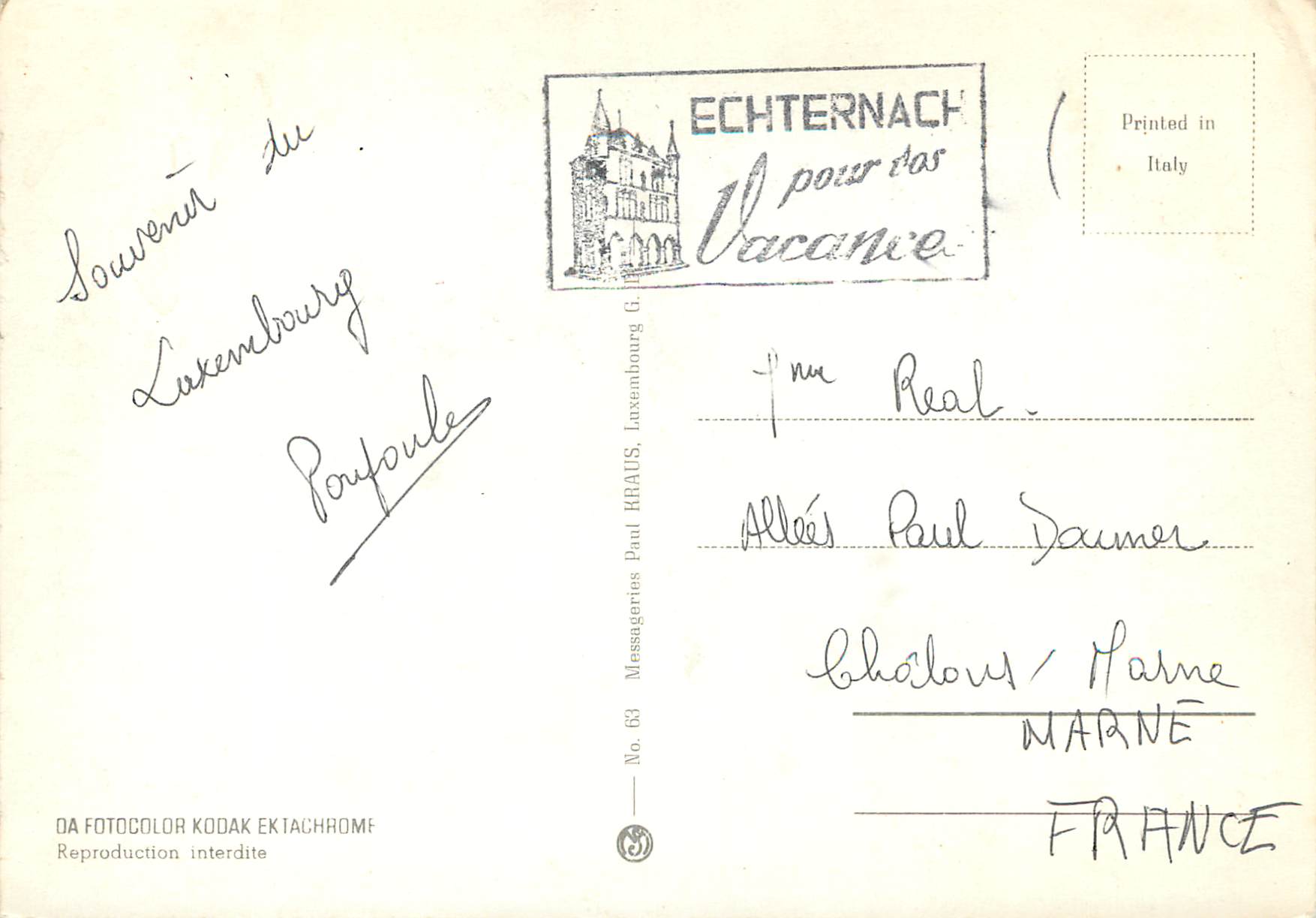 CPM Luxembourg Echternach — Rückseite