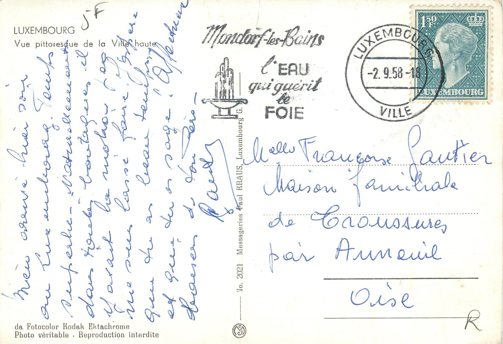 CPM Luxembourg Vue pittoresque de la Ville haute — Verso