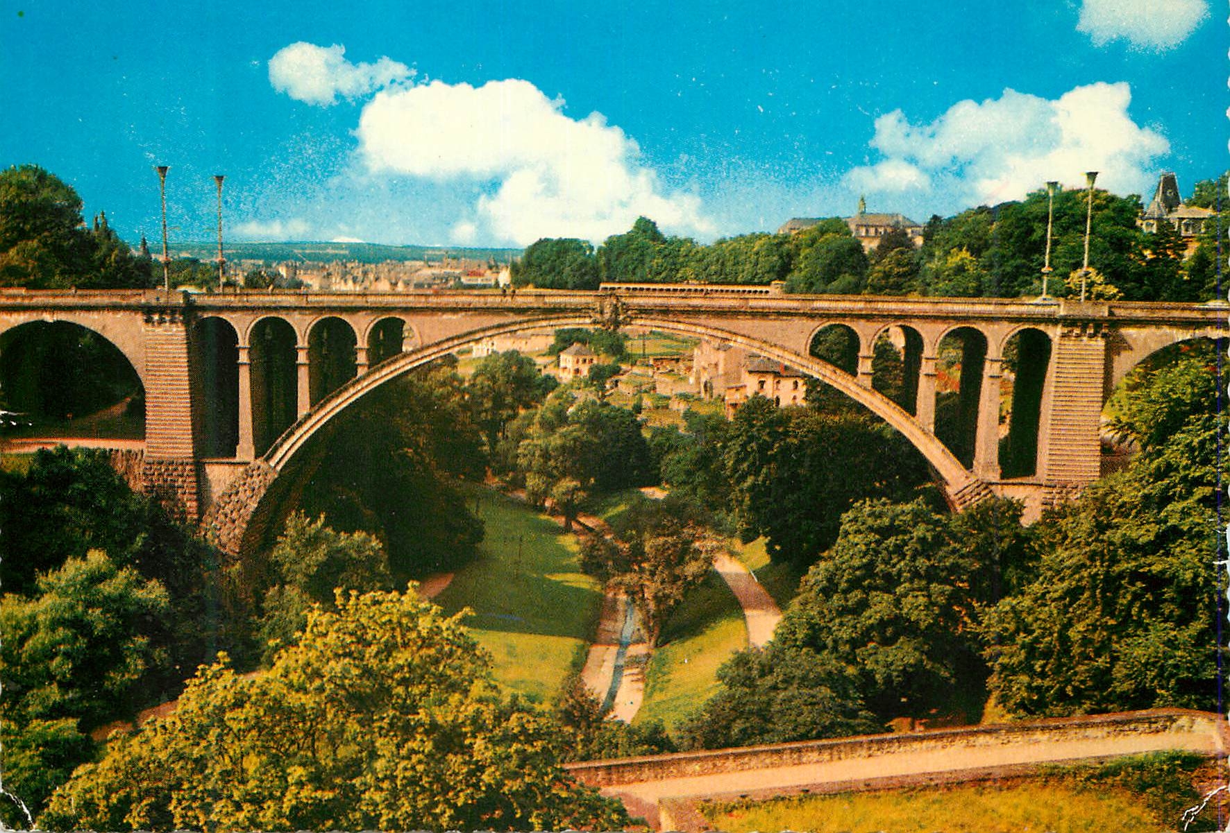 CPM Luxembourg Pont Adolphe et vallee de la Petruse