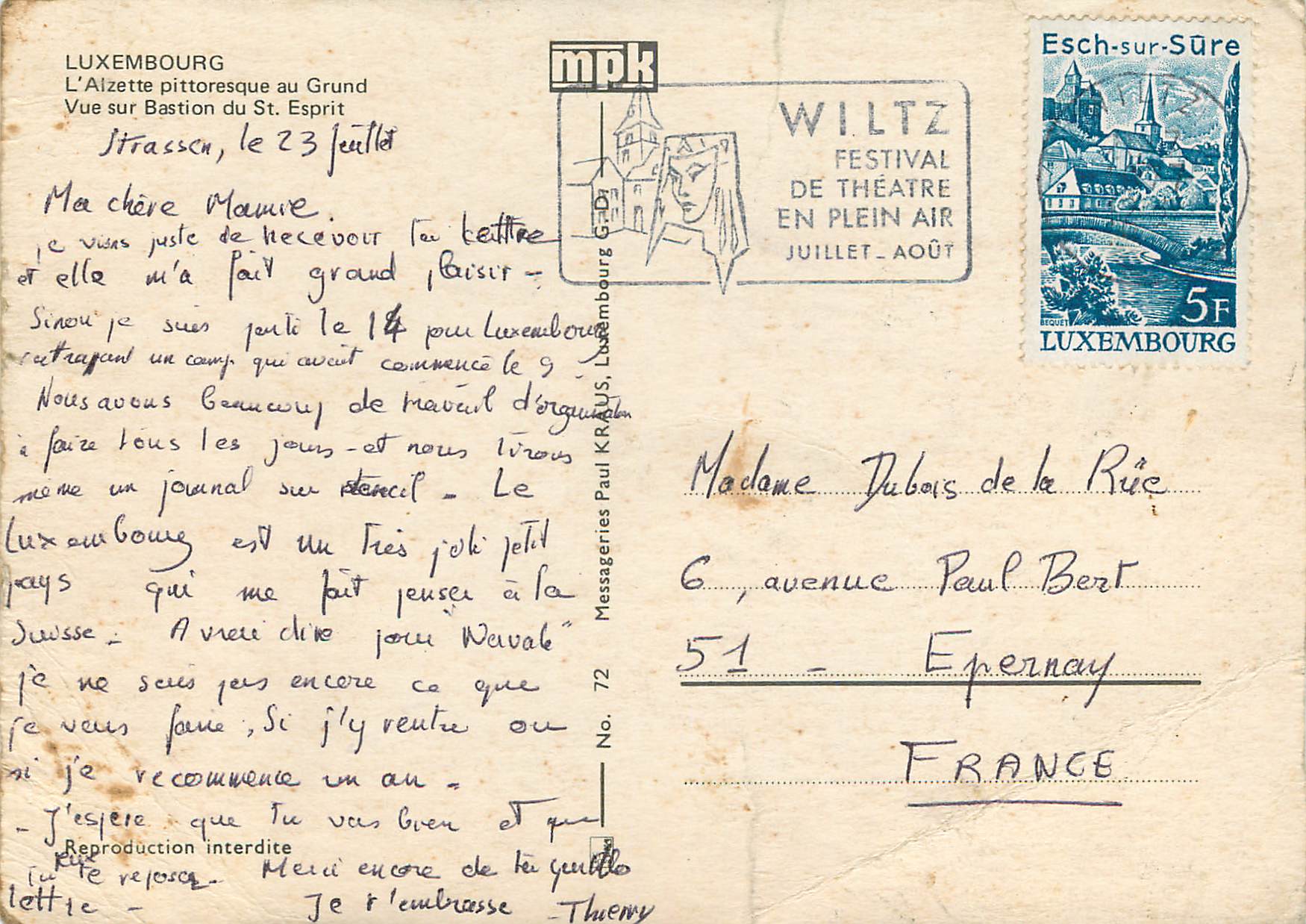 Ansicht des Bastions St. Esprit — Esch-sur-Sûre — MPK — Rückseite