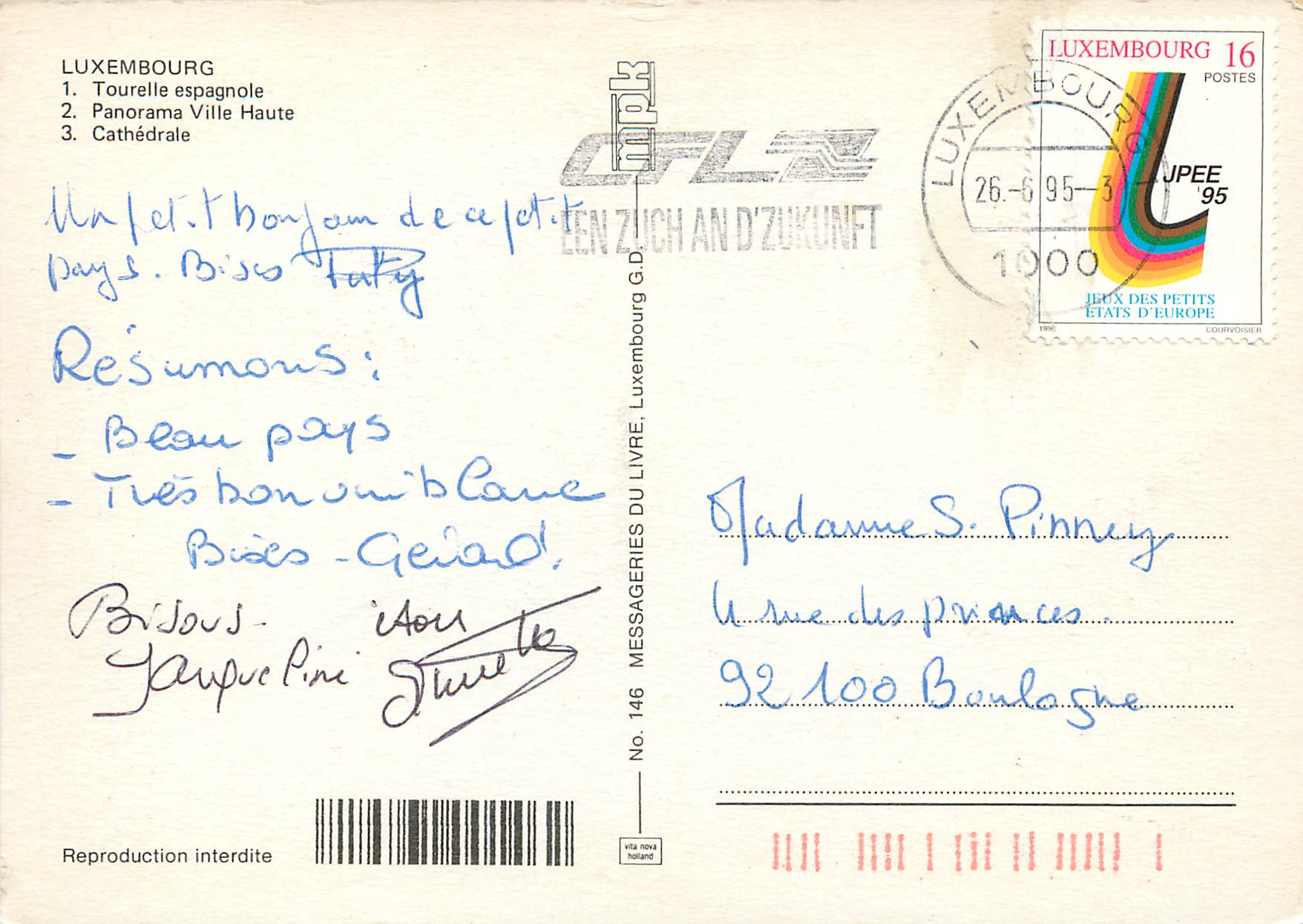CPM Luxembourg Tourelle espagnole — Rückseite