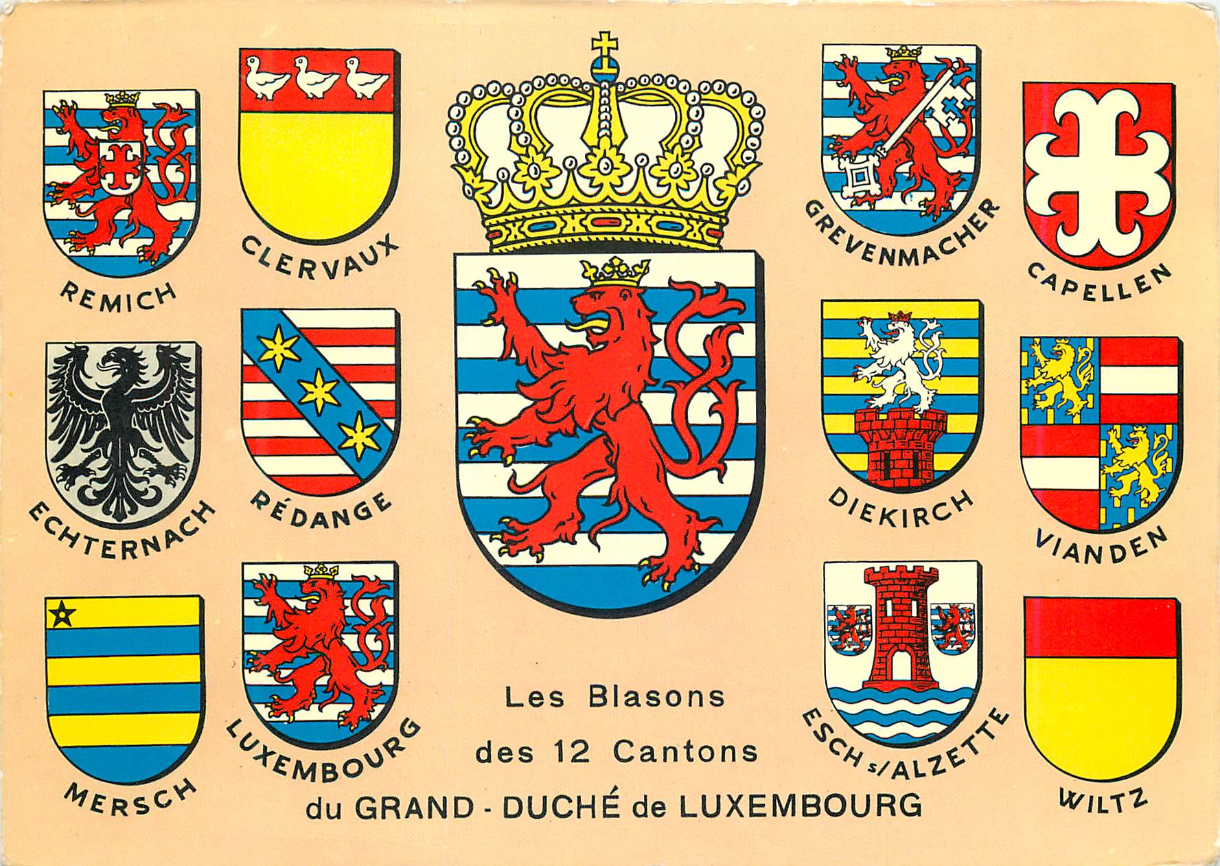 CPM Luxembourg Les Blasons des 12 Cantons du Grand-Duche de Luxembourg