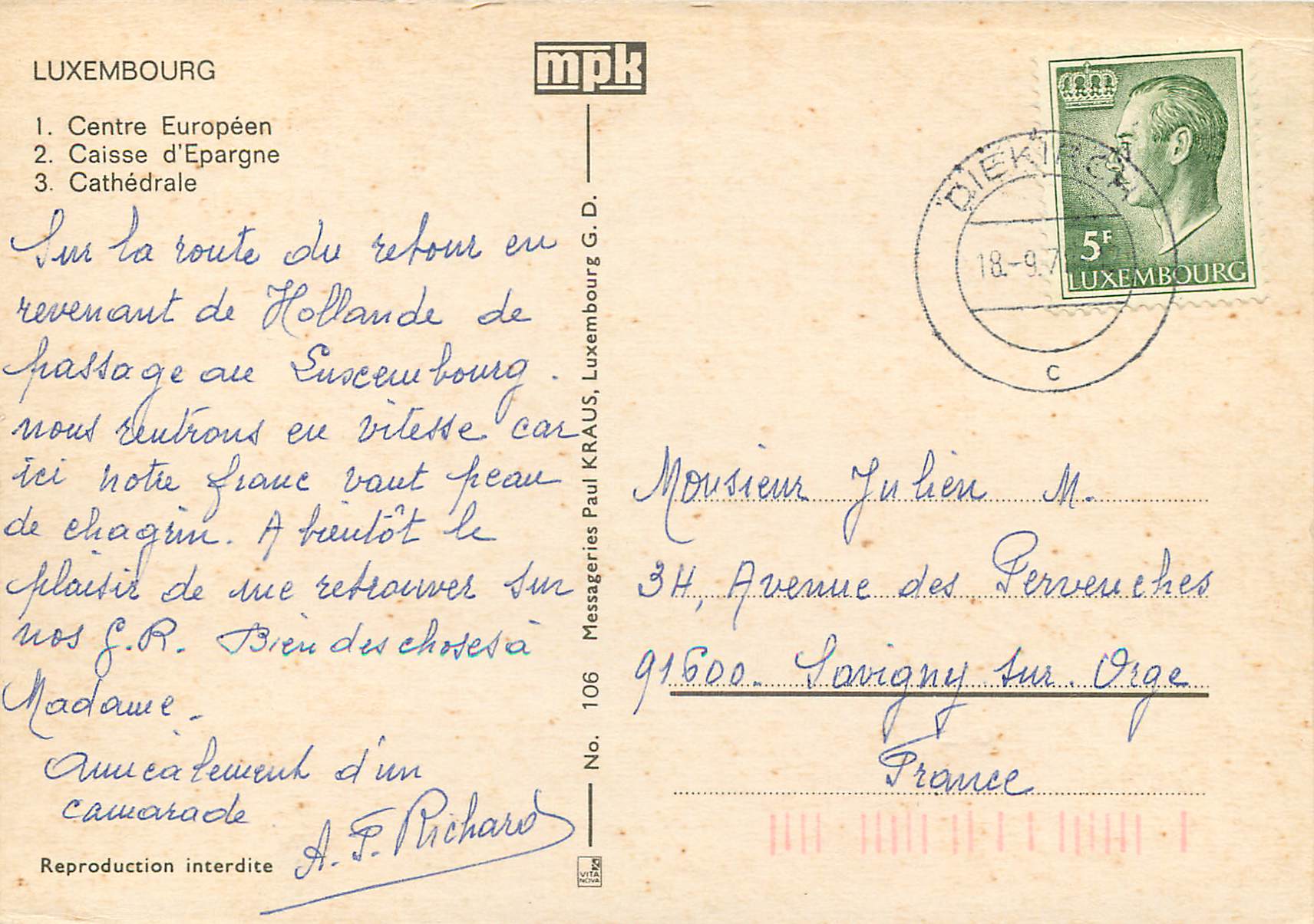 CPM Luxembourg Centre Europeen — Rückseite