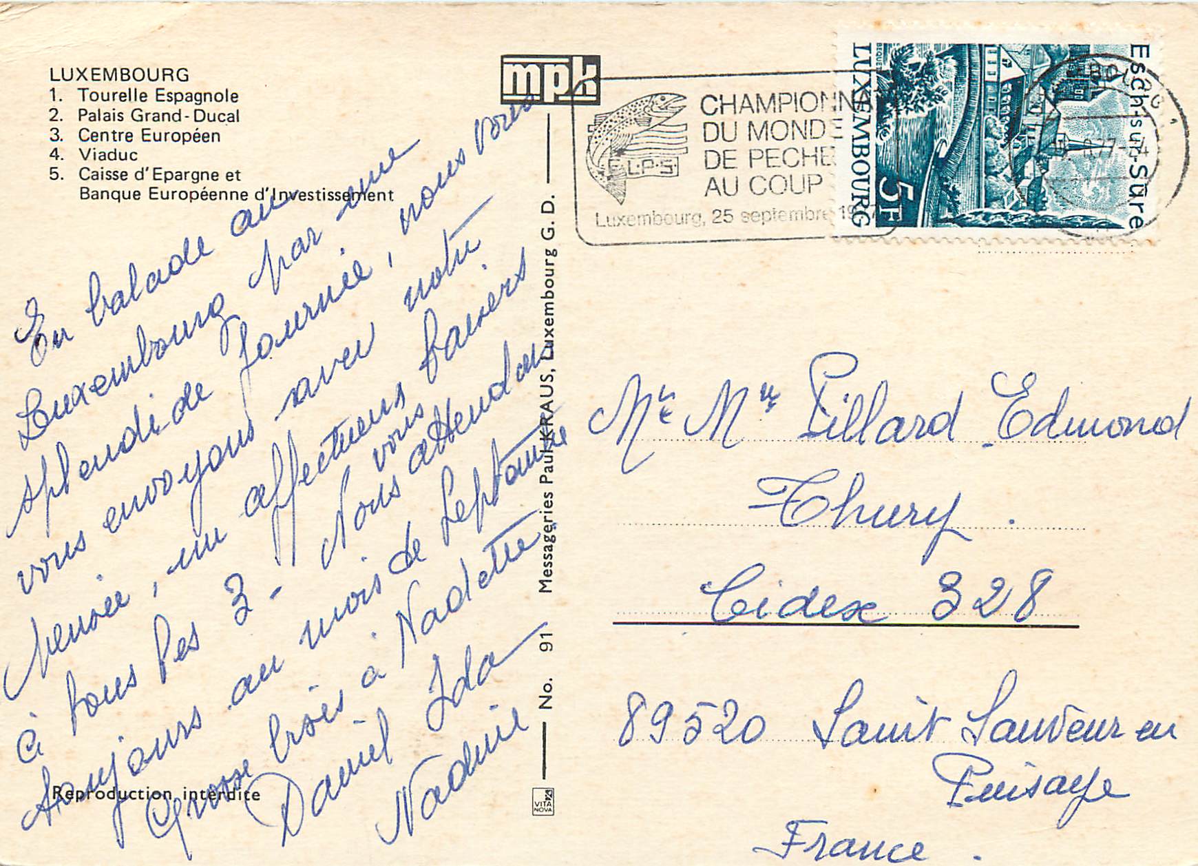 CPM Luxembourg Tourelle Espagnole — Verso