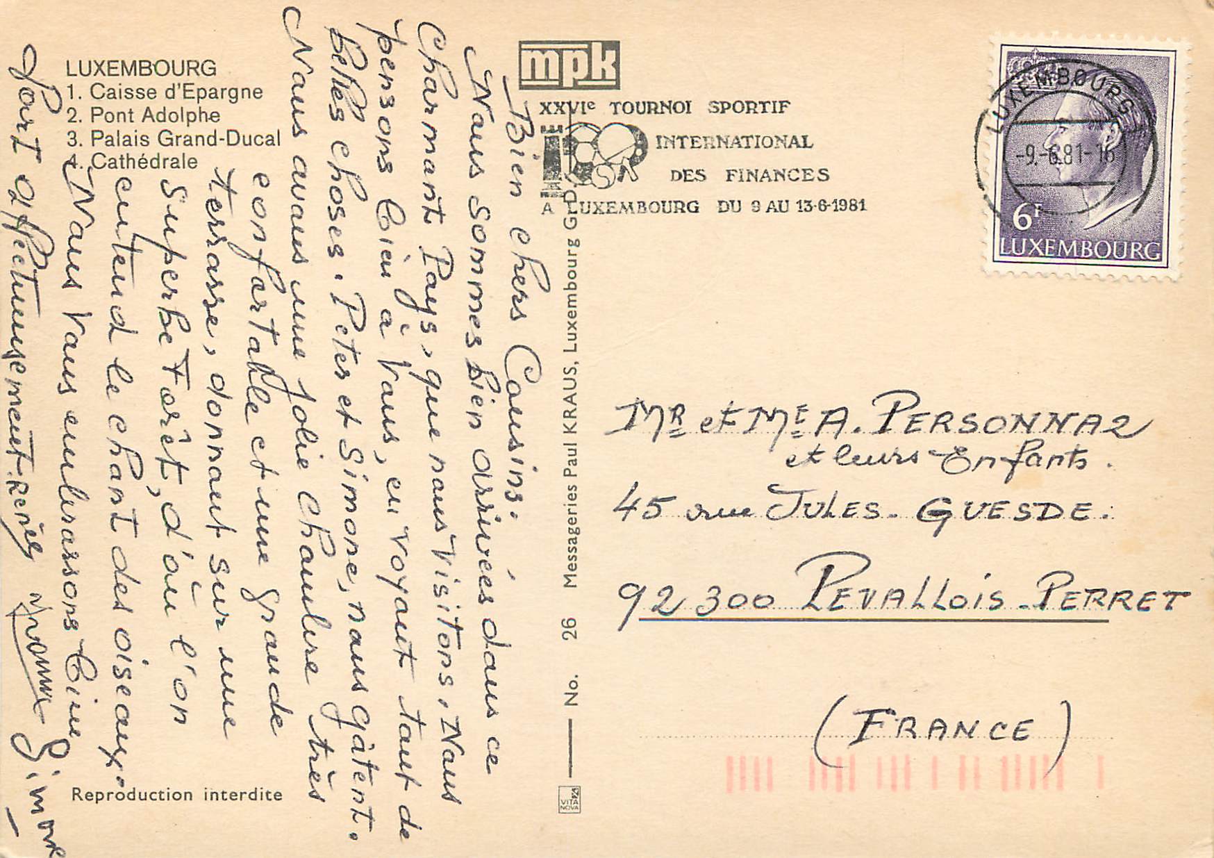 CPM Luxembourg Caisse d'Epargne — Verso
