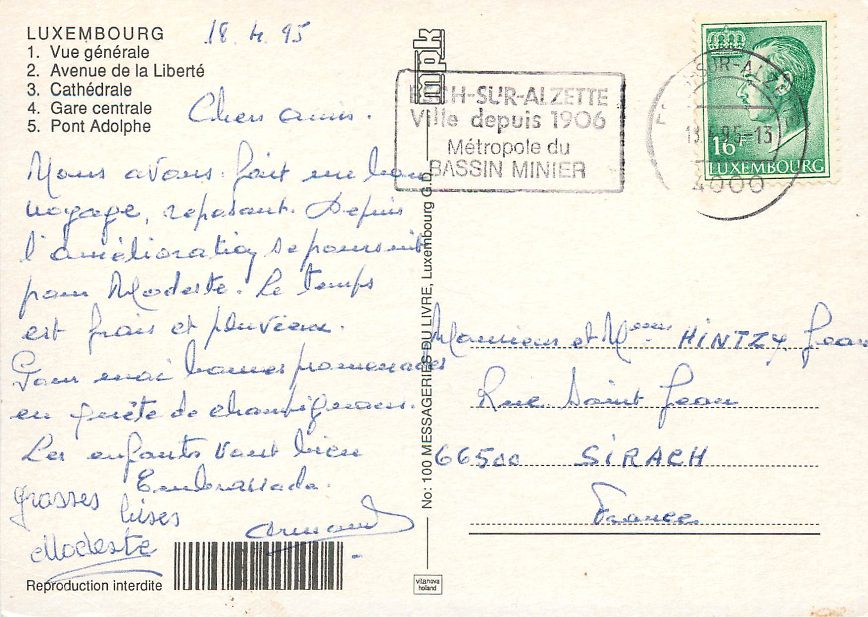 CPM Luxembourg Vue generale — Back