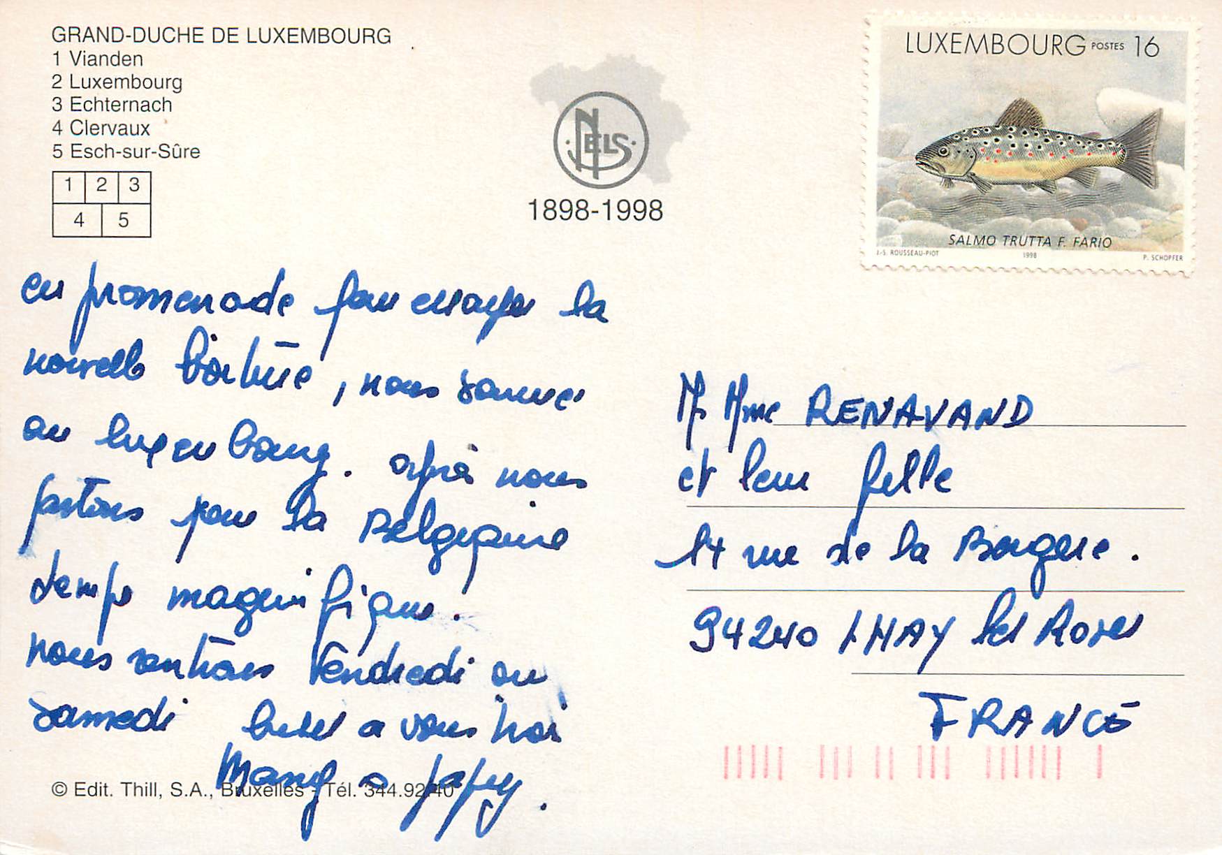CPM Luxembourg Grand Duche — Verso