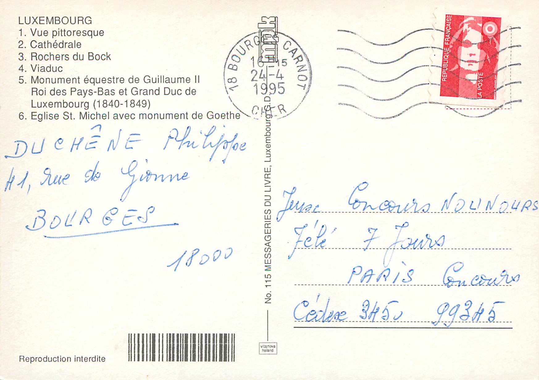 CPM Luxembourg Vue pittoresque — Verso