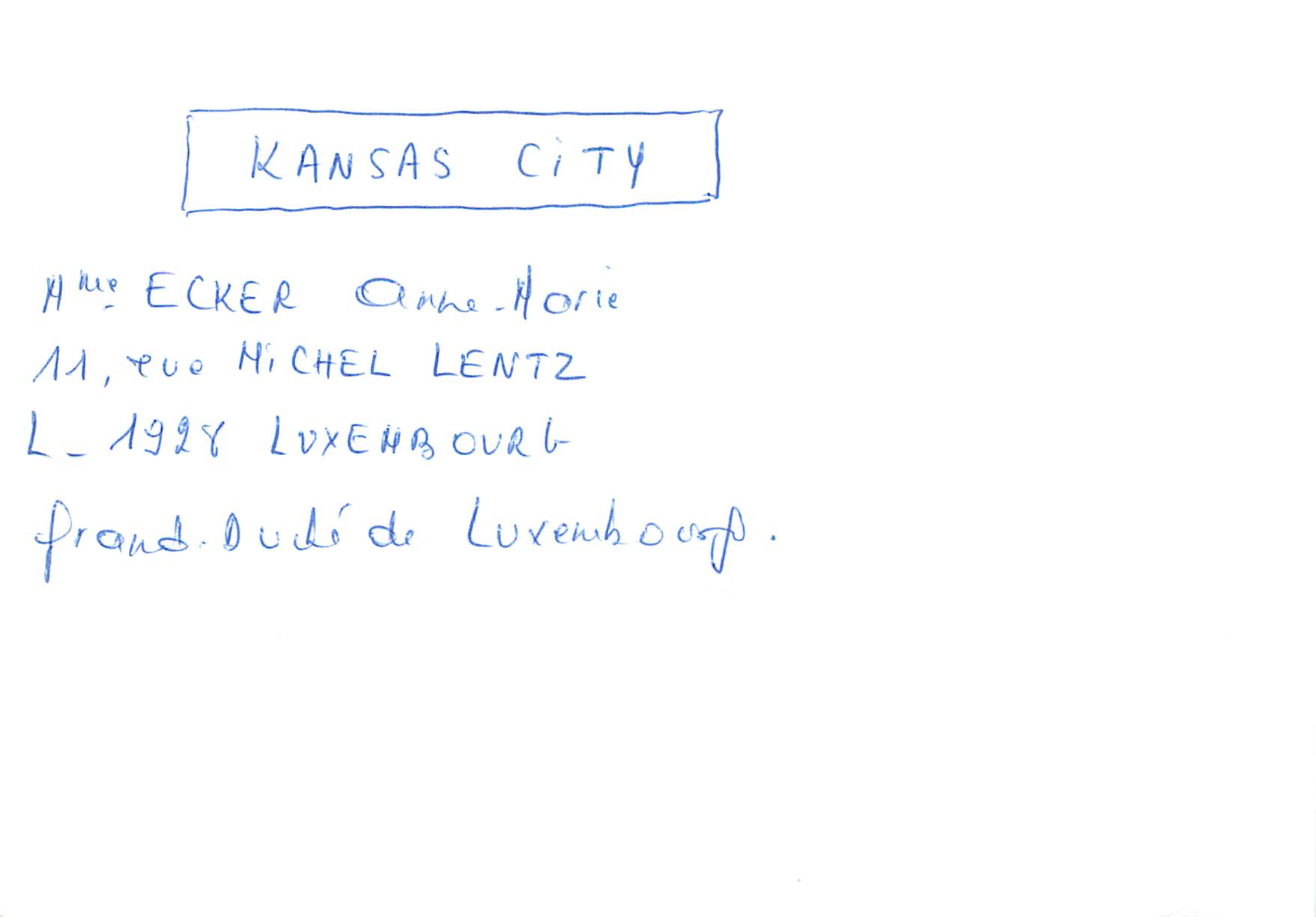 Entier Postal Luxembourg pour Paris — Back