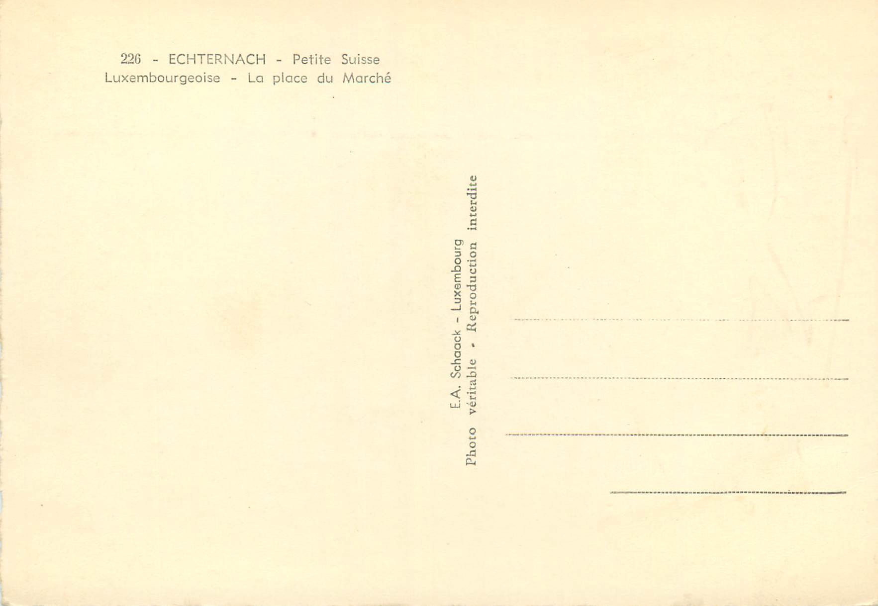 CPA Luxembourg Echternach — Rückseite
