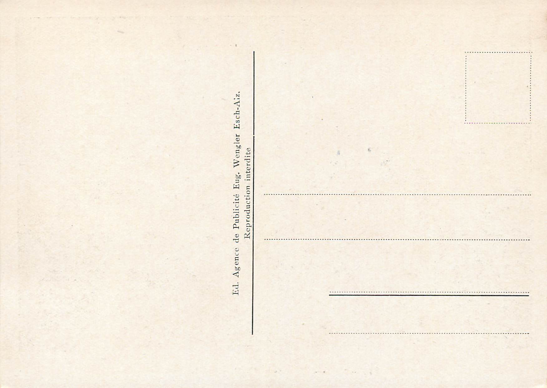 CPA Esch-Alz Vue sur l'Eglise St Joseph — Rückseite