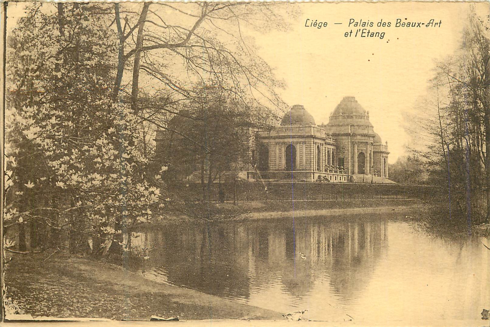 CPA Liege Palais des Beaux-Art et l'Etang