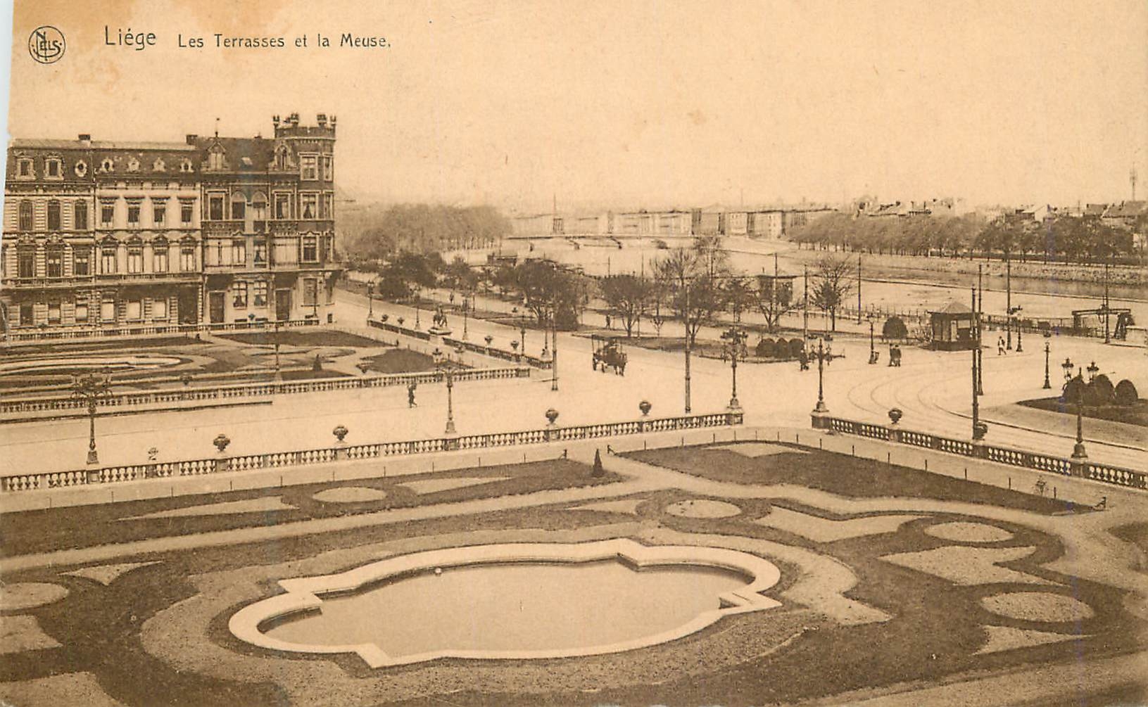CPA Liege Les Terrasses et la Meuse