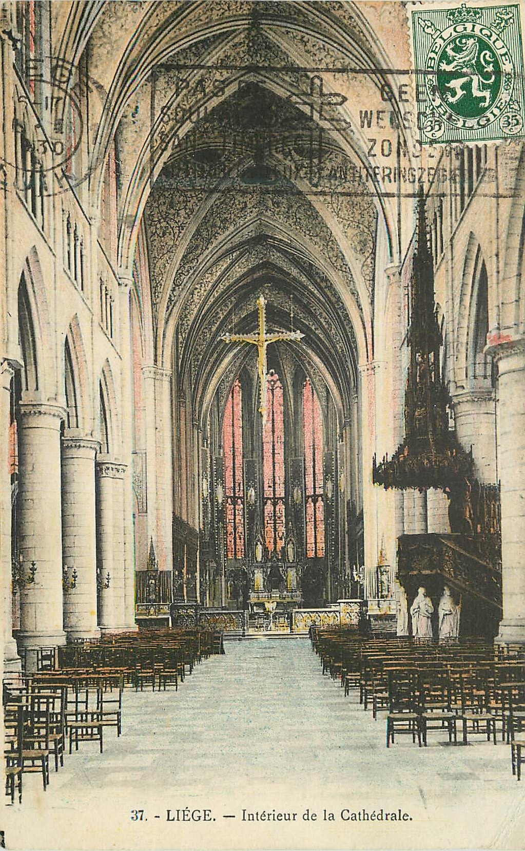 CPA Liege Interieur de la Cathedrale