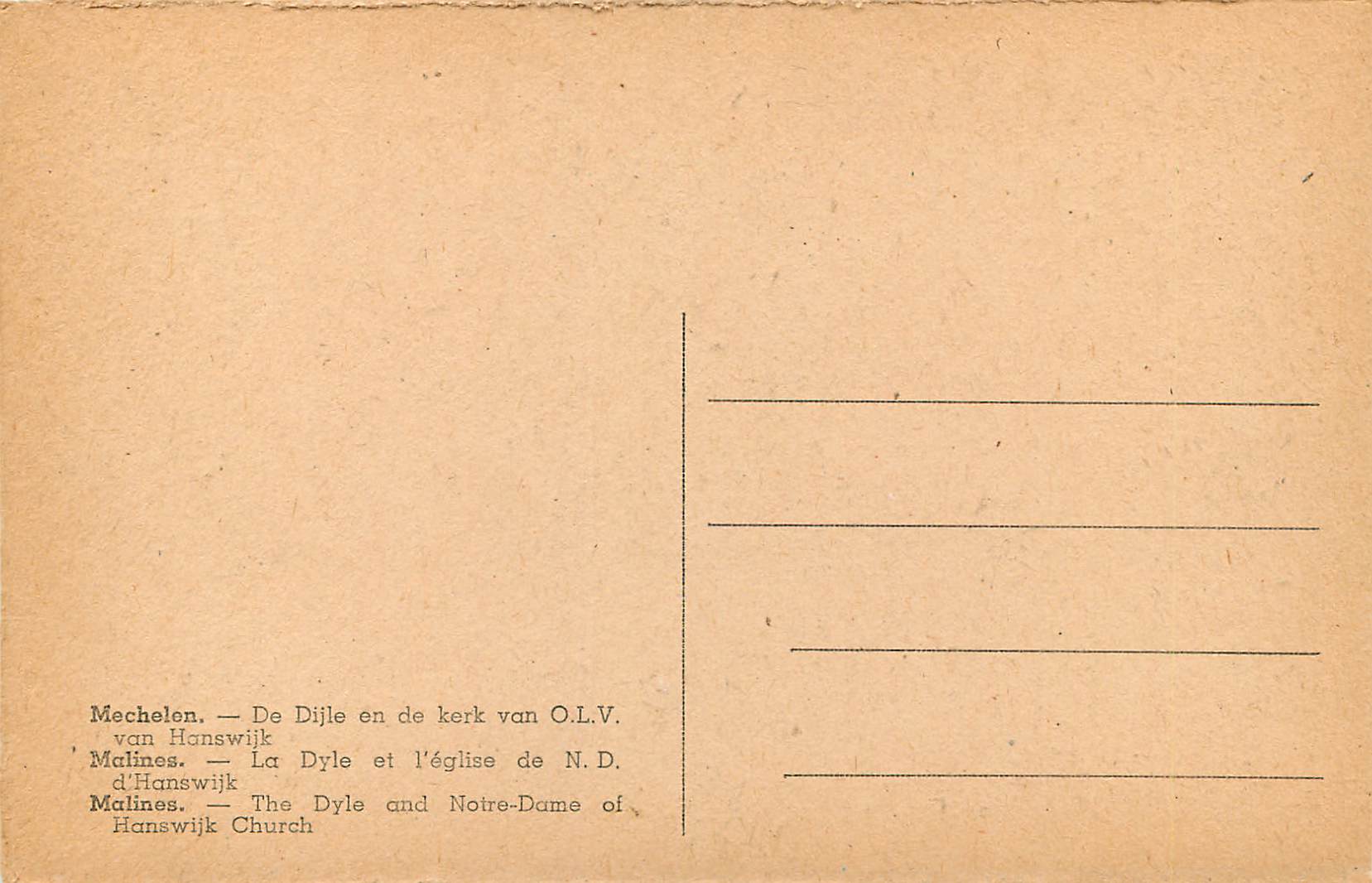 CPA Malines La Dyle et l'eglise de ND d'Hanswijk — Back