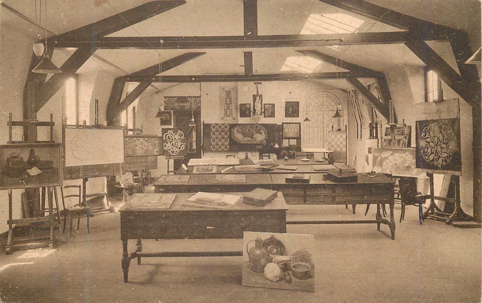 CPA Mons Ecole St Luc Rue de la Biche 