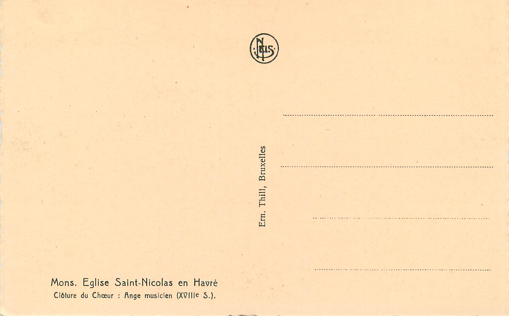 CPA Mons Eglise Saint-Nicolas en Havre — Back