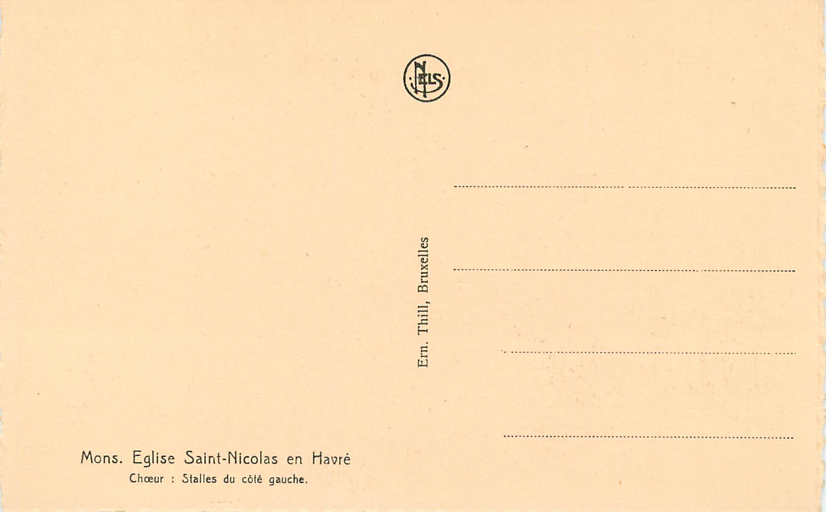 CPA Mons Eglise Saint-Nicolas en Havre — Back
