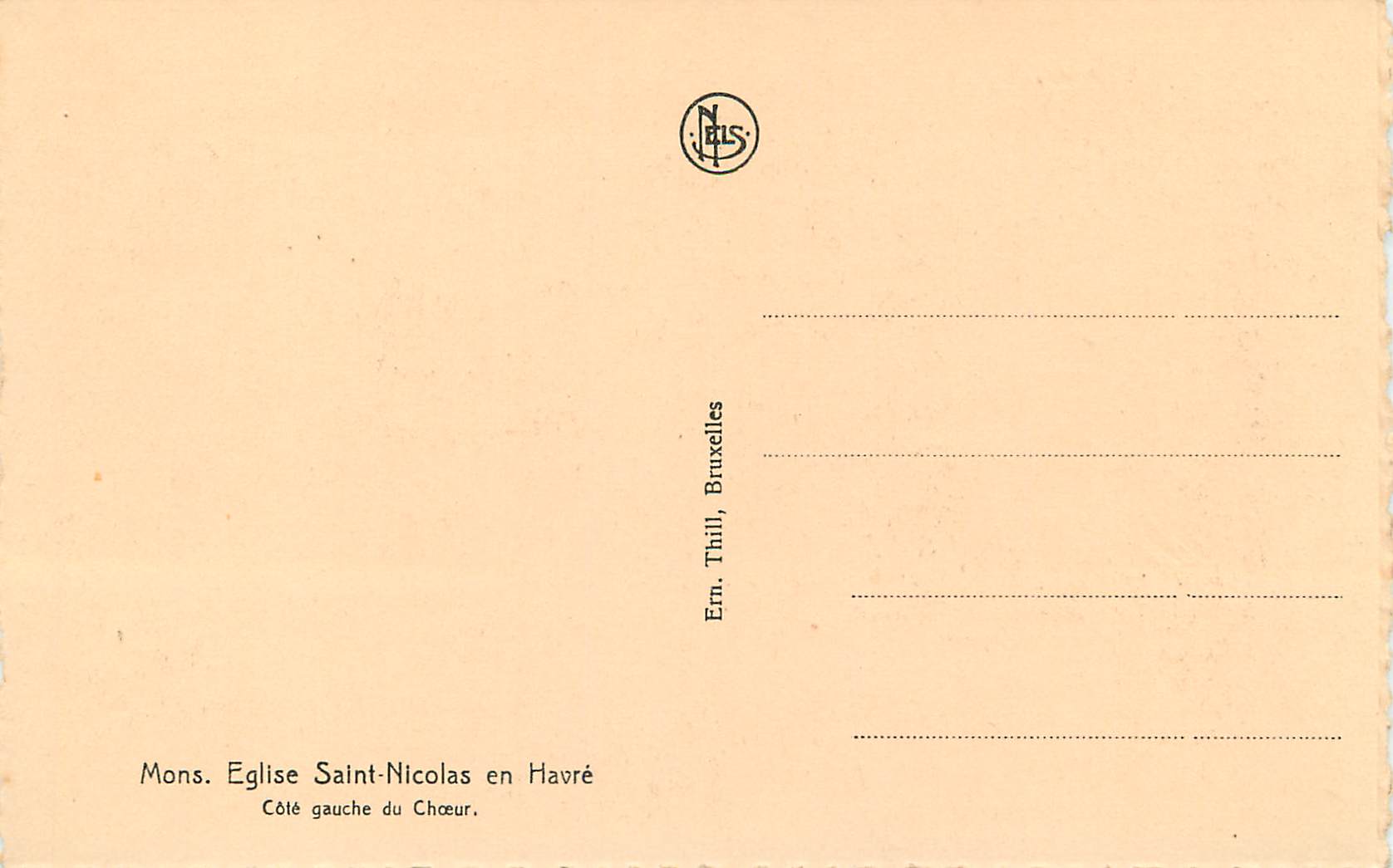 CPA Mons Eglise Saint-Nicolas en Havre — Back
