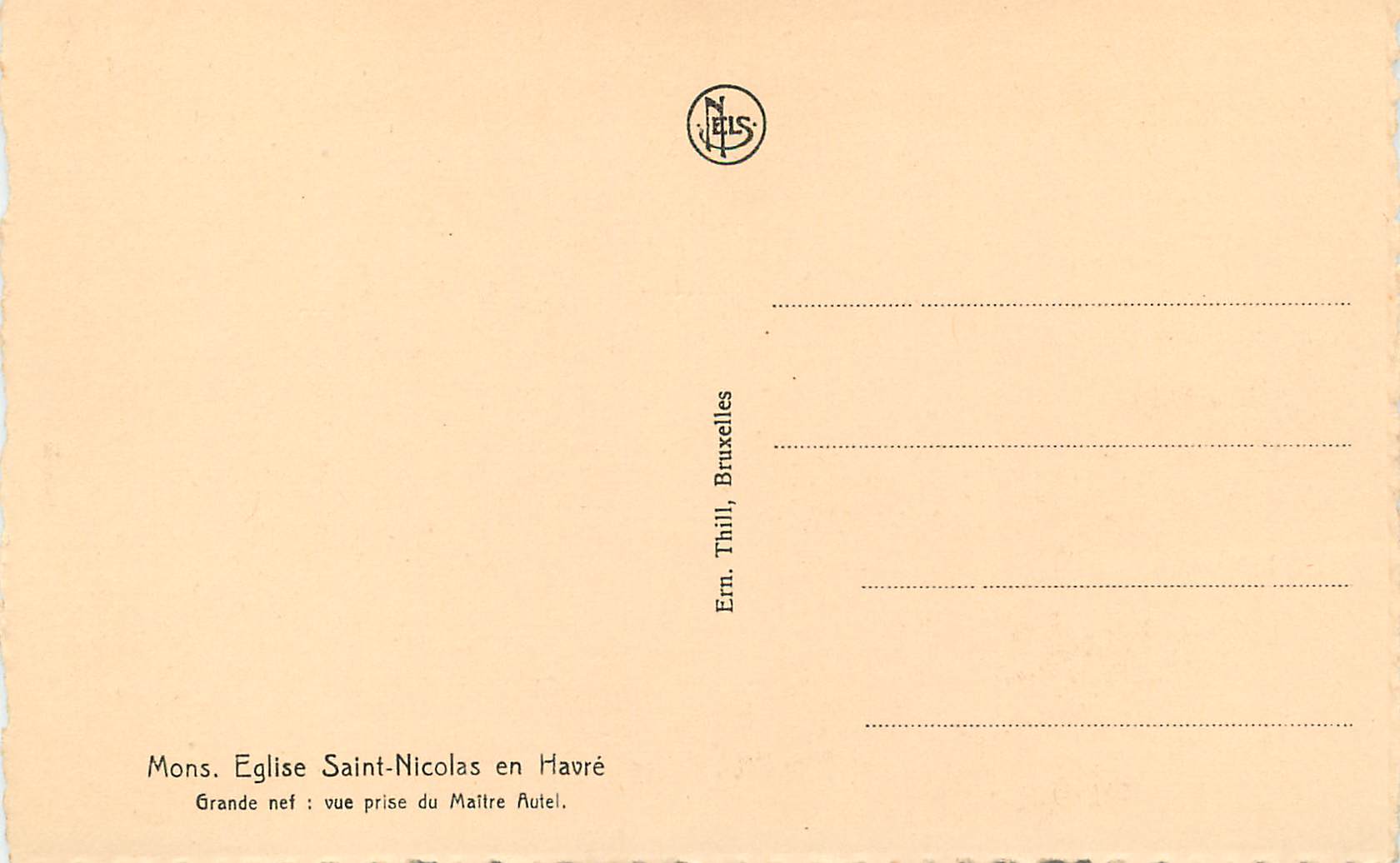 CPA Mons Eglise Saint-Nicolas en Havre Grande nef  Orgue — Back