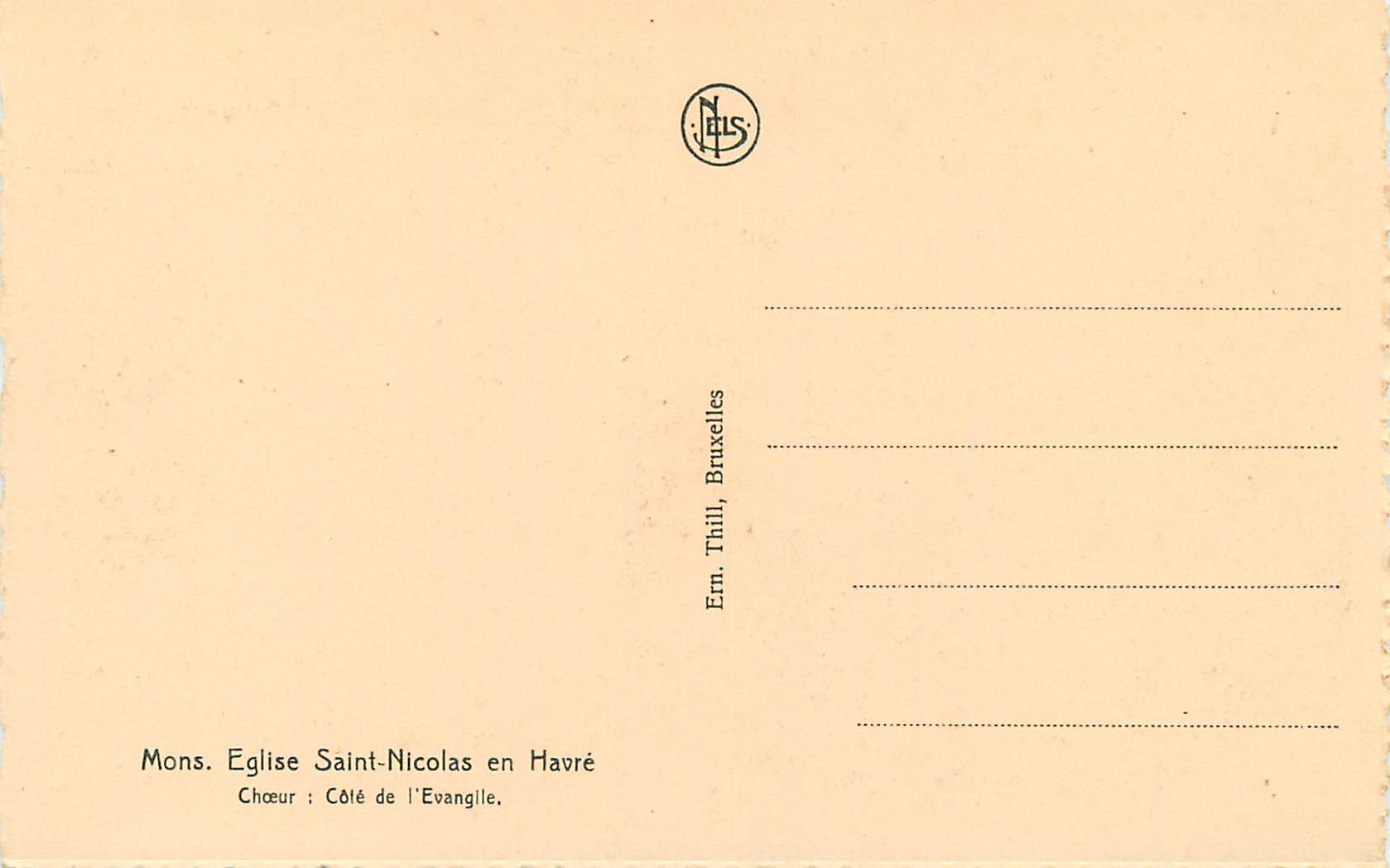 CPA Mons Eglise Saint-Nicolas en Havre — Back