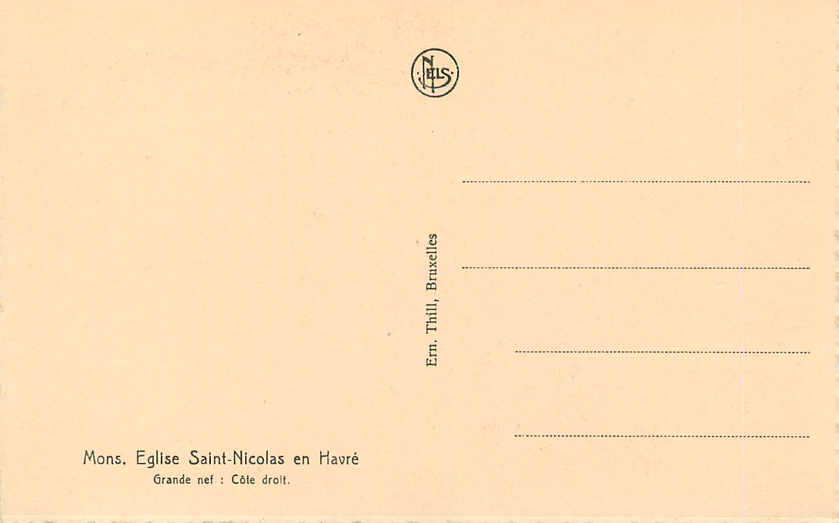 CPA Mons Eglise Saint-Nicolas en Havre — Back