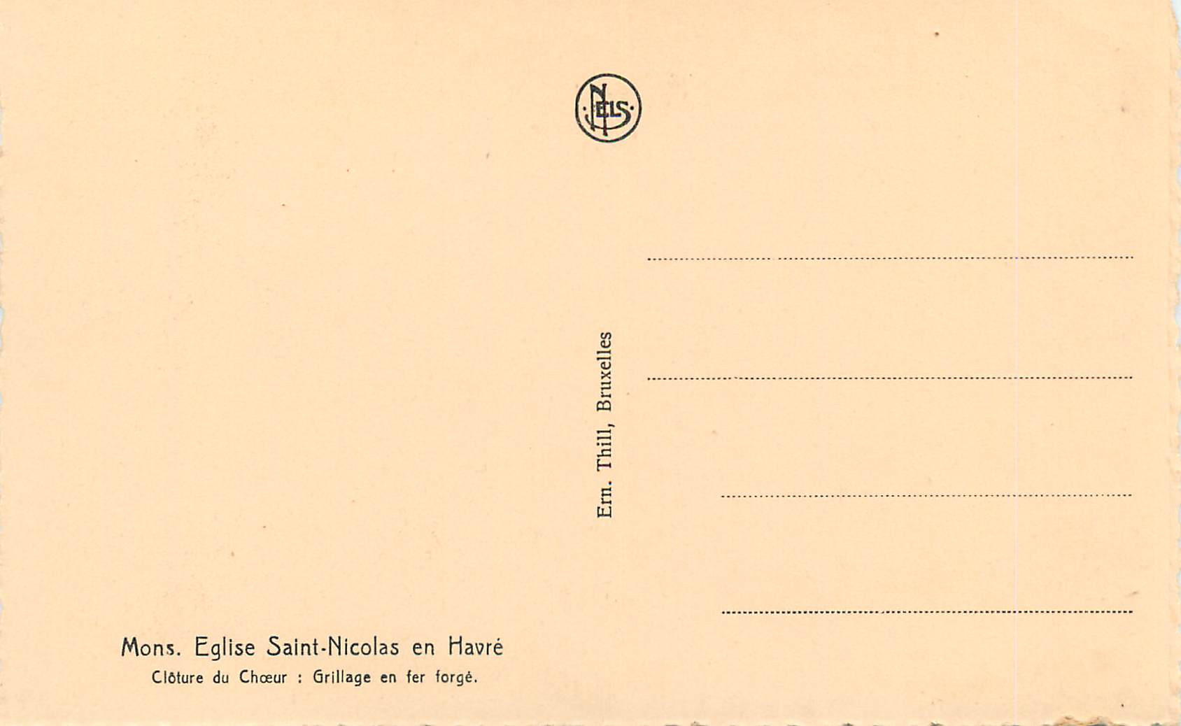 CPA Mons Eglise Saint-Nicolas en Havre — Back