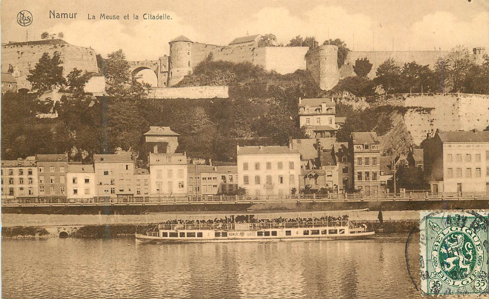 CPA Namur Le Meuse et la Citadelle Bateau