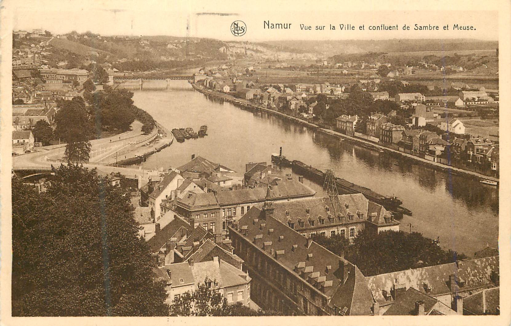 CPA Namur Vue sur la Ville et confluent de Sambre et Meuse