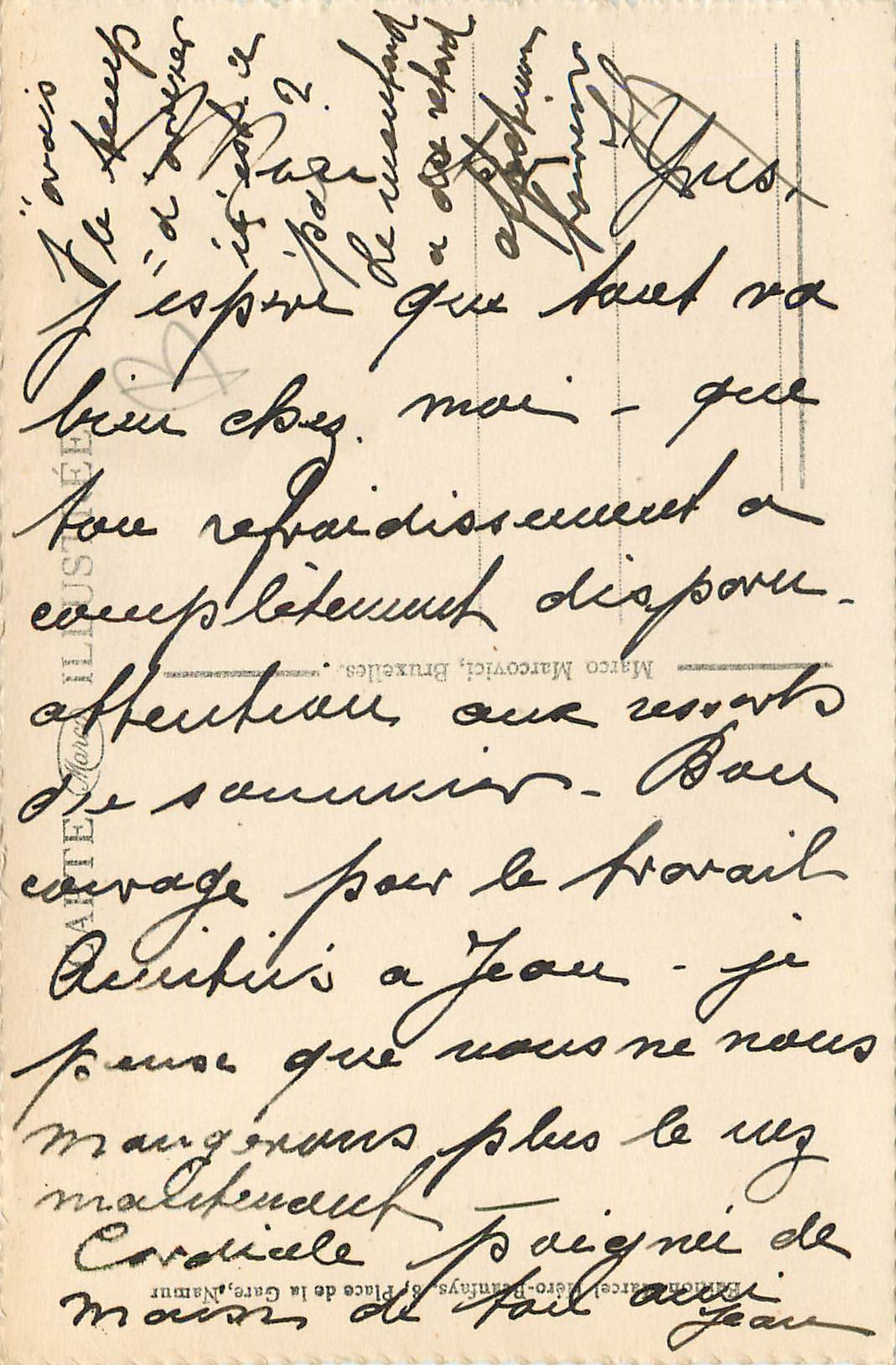 CPA Namur Boulevard Ad-Aquain et Vallee de la Meuse — Rückseite