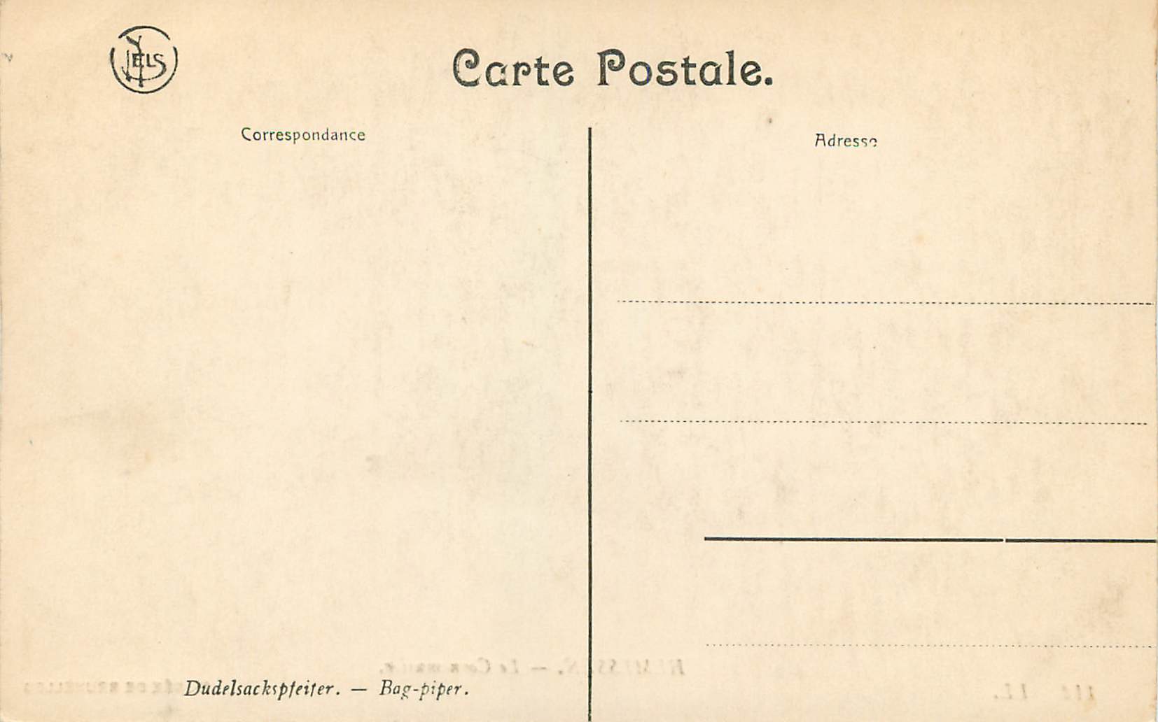CPA Bruxelles Hemessen Le Cornemusier Musee de Bruxelles — Rückseite