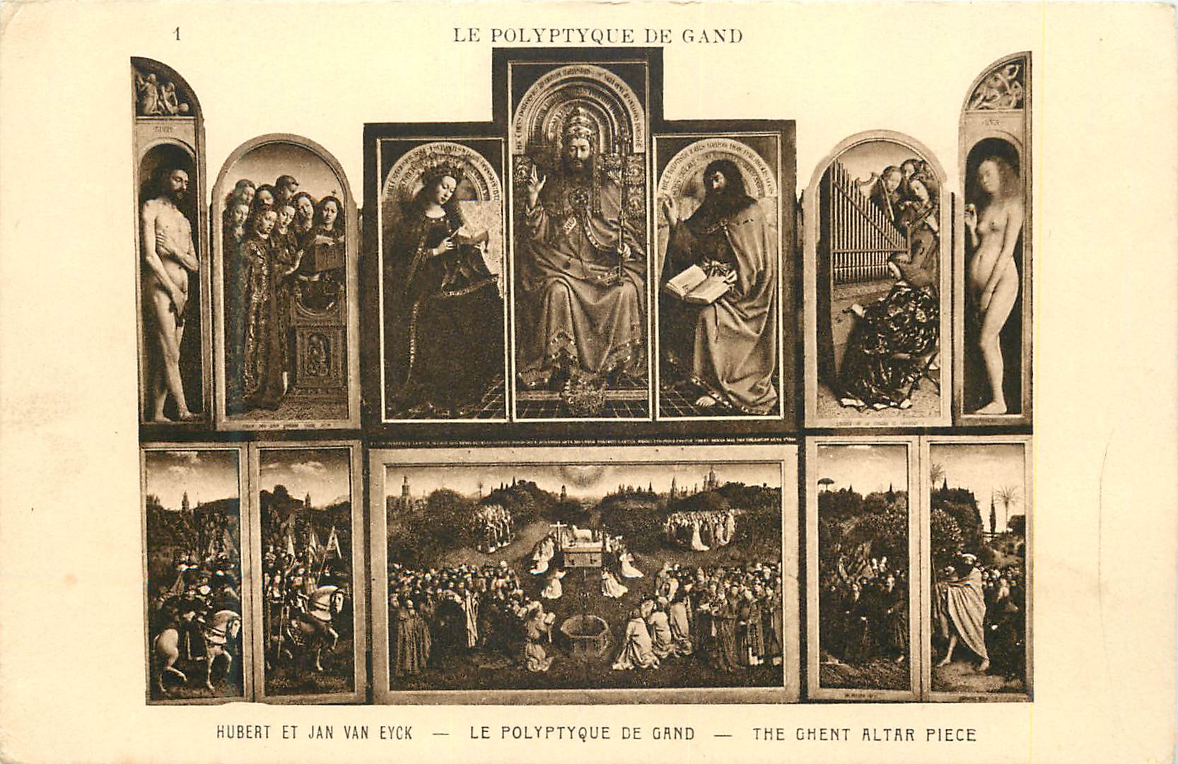 CPA Hubert et Jan Van Eyck Le polyptyque de Gand