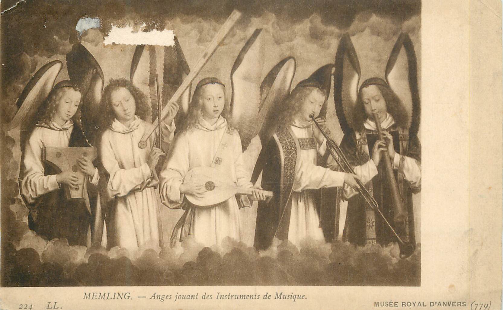 CPA Memling Anges Jouant des Instruments de Musique Anvers