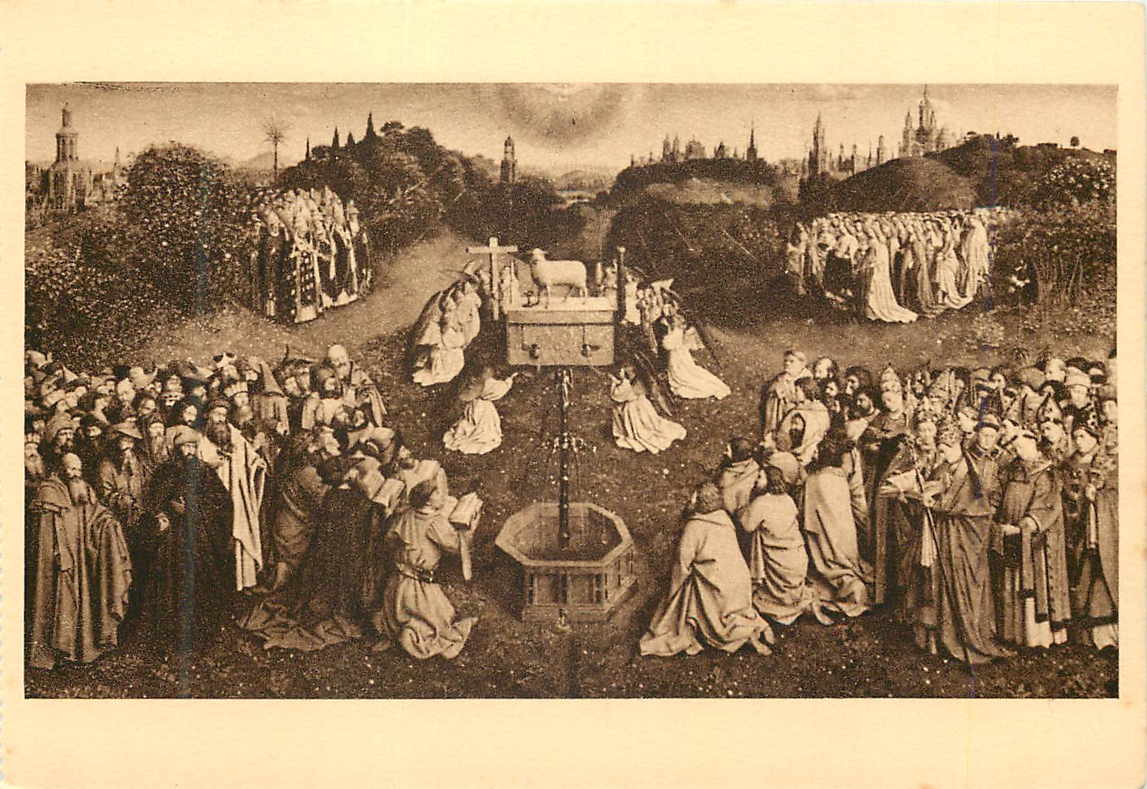 CPA Hubert et Jan Van Eyck L'adoration de l'agneau