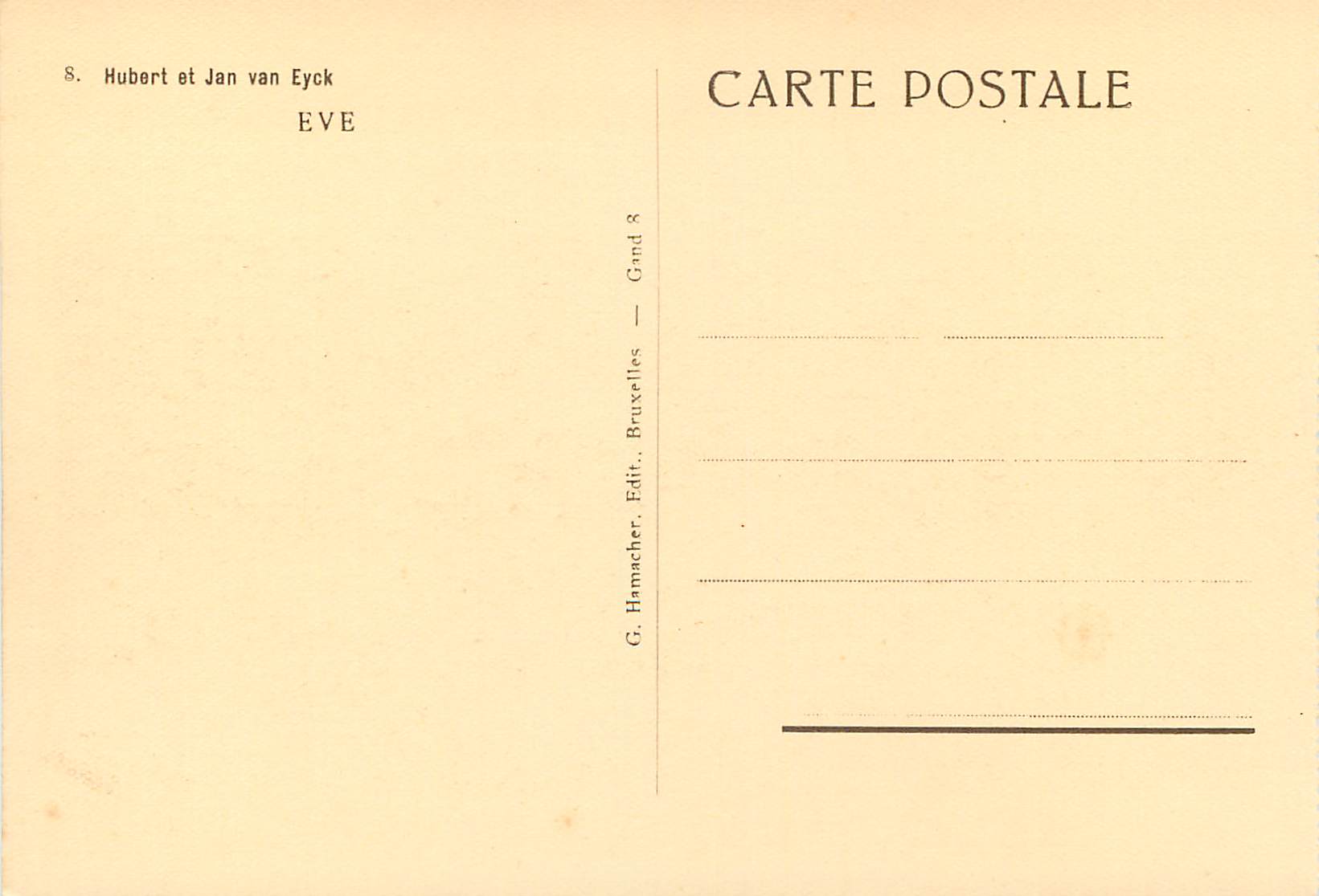 CPA Hubert et Jan Van Eyck Eve — Verso