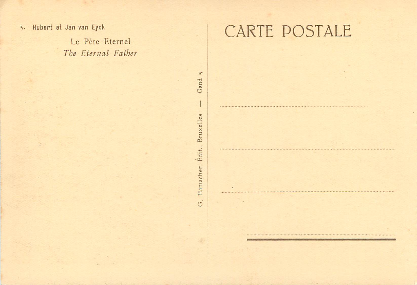 CPA Hubert et Jan Van Eyck Le Pere Eternel — Verso