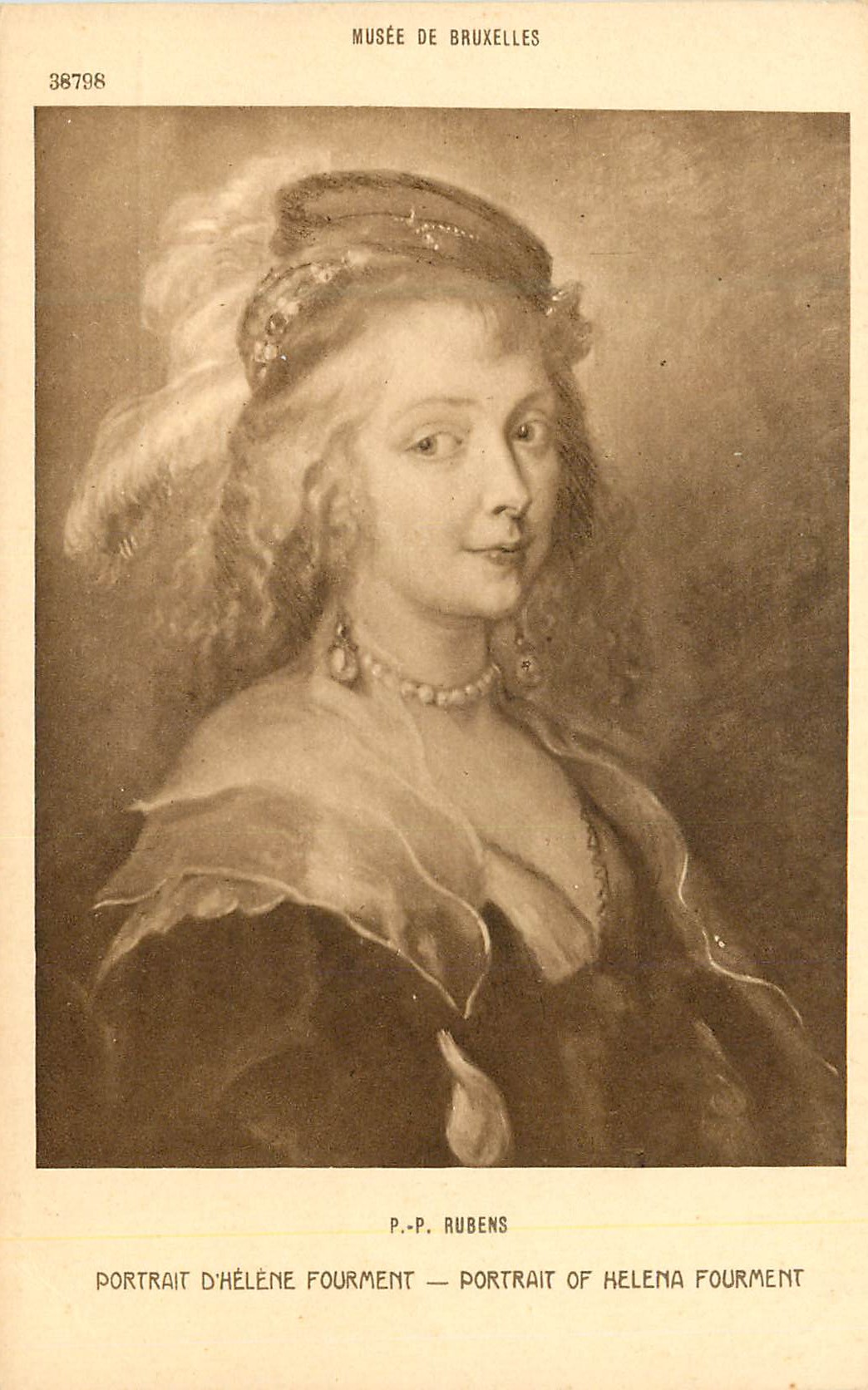 CPA Rubens Portrait d'Helene Fourment Musee de Bruxelles