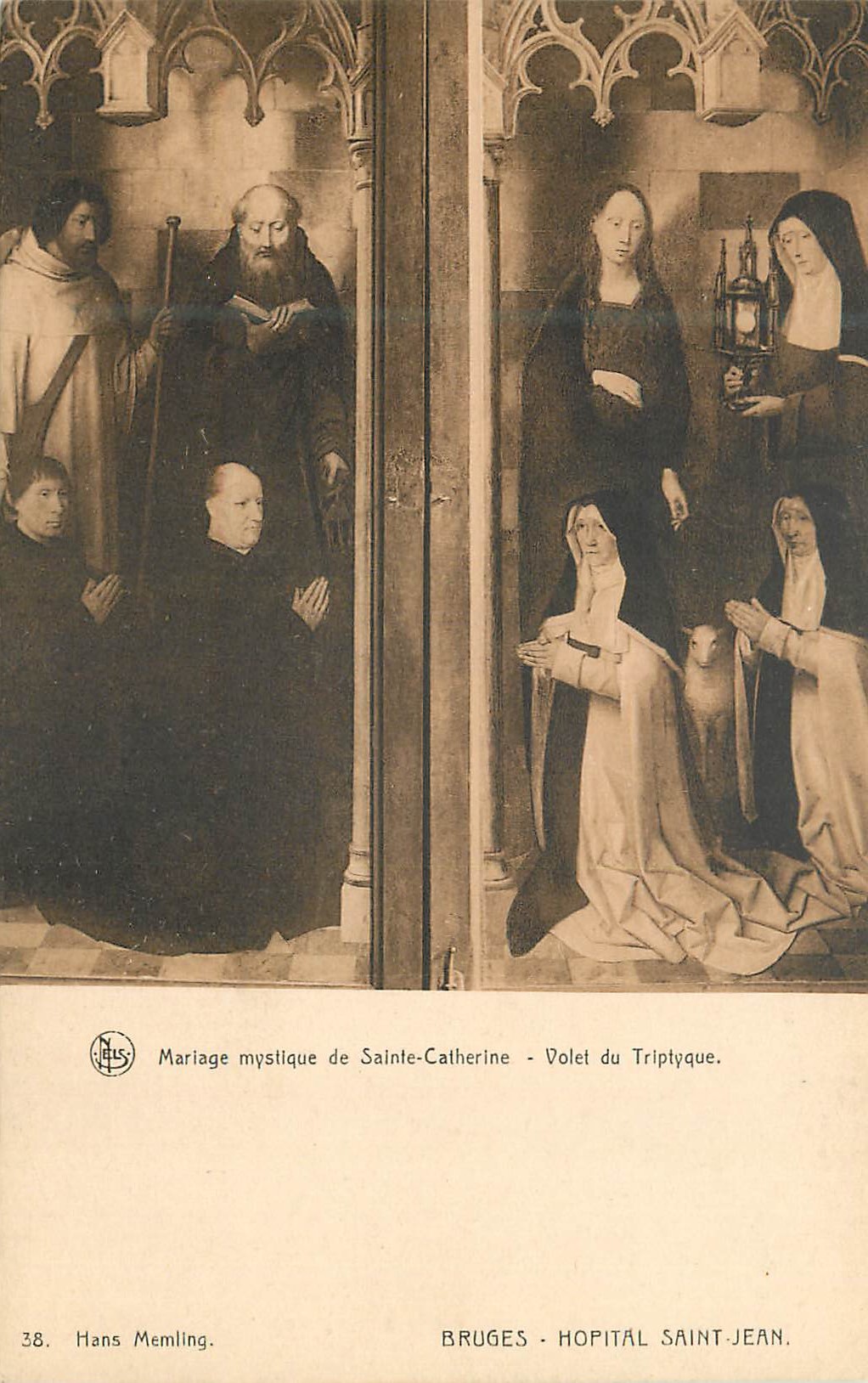 CPA Mariage Mystique de Sainte Catherine Volet du Tripyque Bruges Hopital Saint Jean