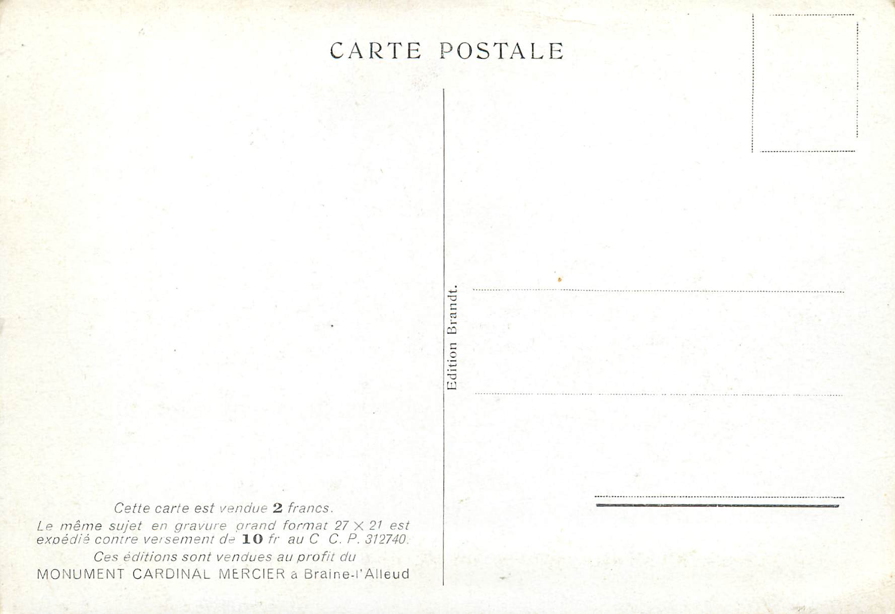 CPA Militaria Roi des Balges Pape — Rückseite
